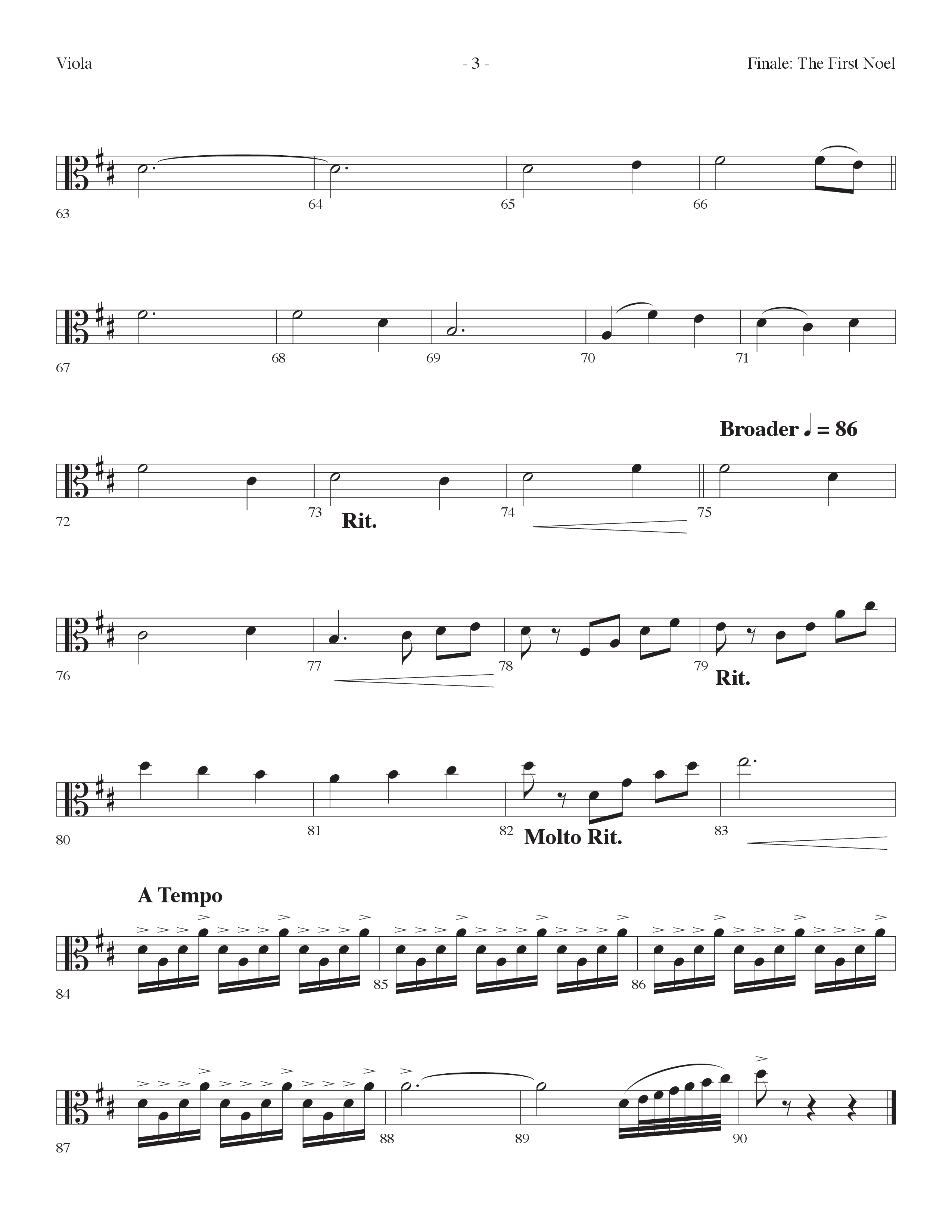 Finale The First Noel (Choral Anthem SATB) Viola (Lifeway Choral / Arr. Dennis Allen)