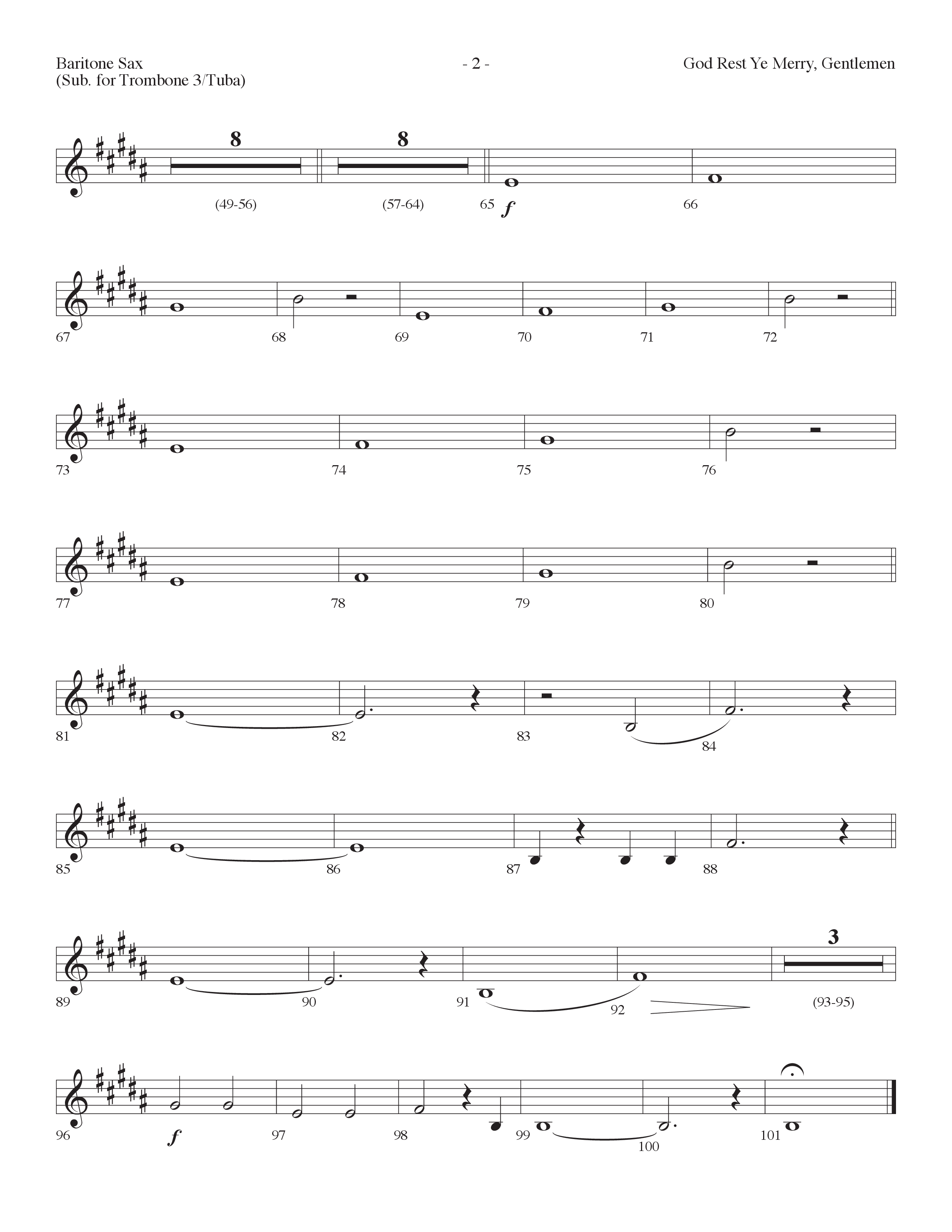 God Rest Ye Merry Gentlemen (with He Has Come For Us) (Choral Anthem SATB) Bari Sax (Lifeway Choral / Arr. Dennis Allen)