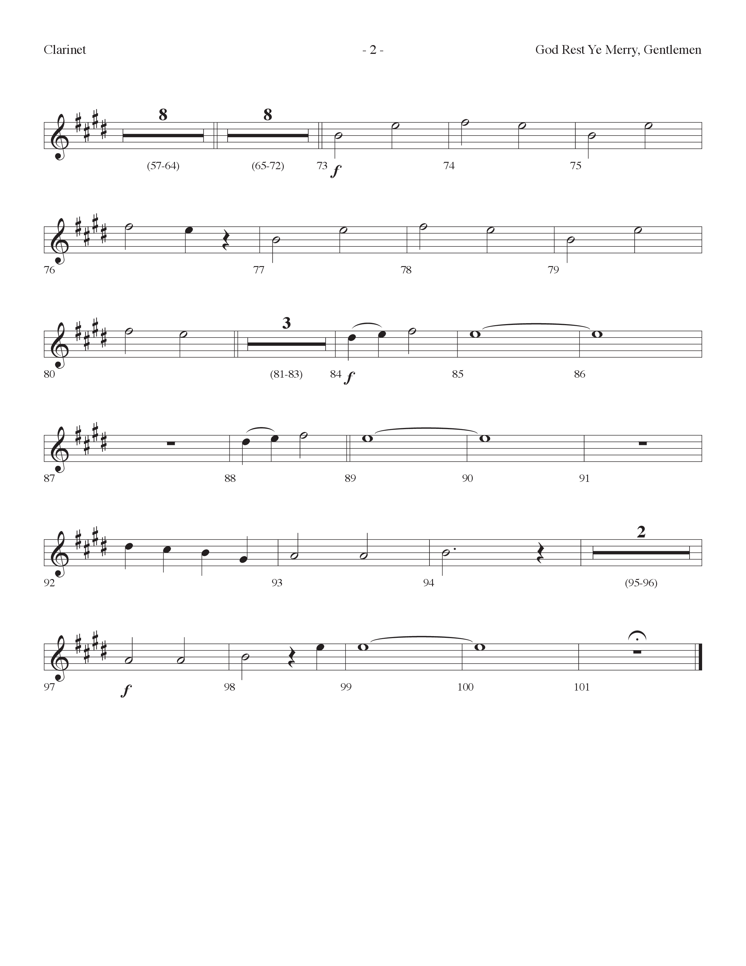 God Rest Ye Merry Gentlemen (with He Has Come For Us) (Choral Anthem SATB) Clarinet (Lifeway Choral / Arr. Dennis Allen)