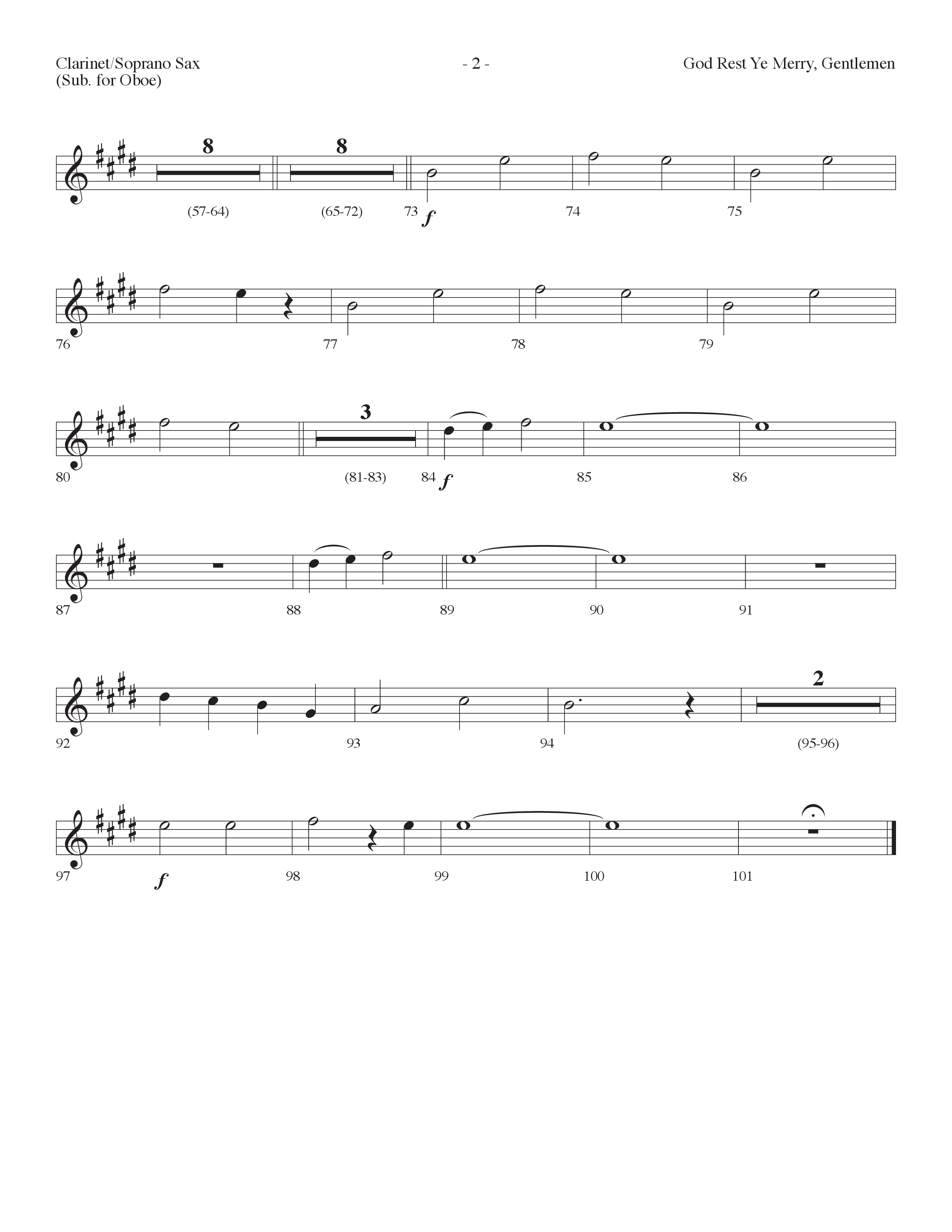 God Rest Ye Merry Gentlemen (with He Has Come For Us) (Choral Anthem SATB) Clarinet/Soprano Sax (Lifeway Choral / Arr. Dennis Allen)