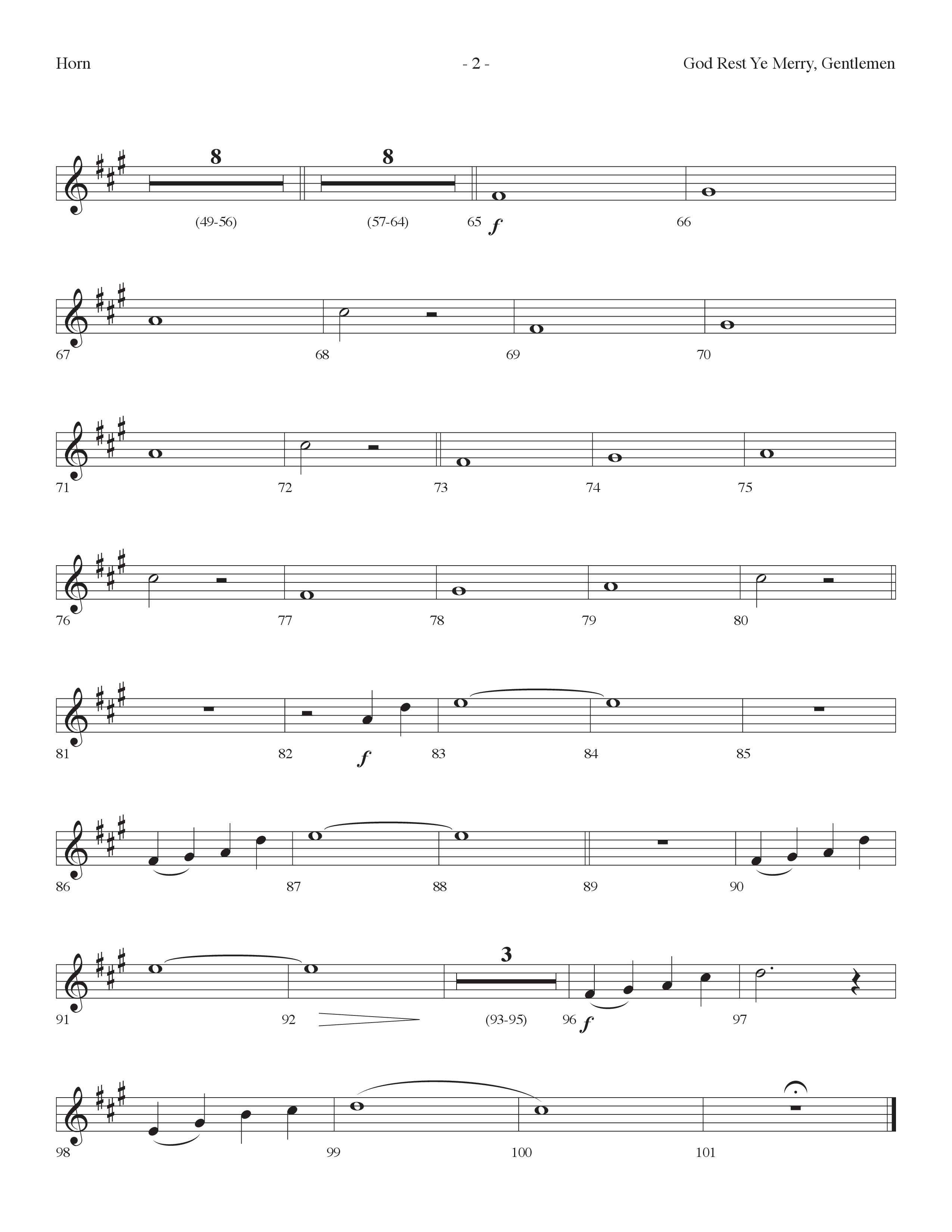 God Rest Ye Merry Gentlemen (with He Has Come For Us) (Choral Anthem SATB) French Horn (Lifeway Choral / Arr. Dennis Allen)