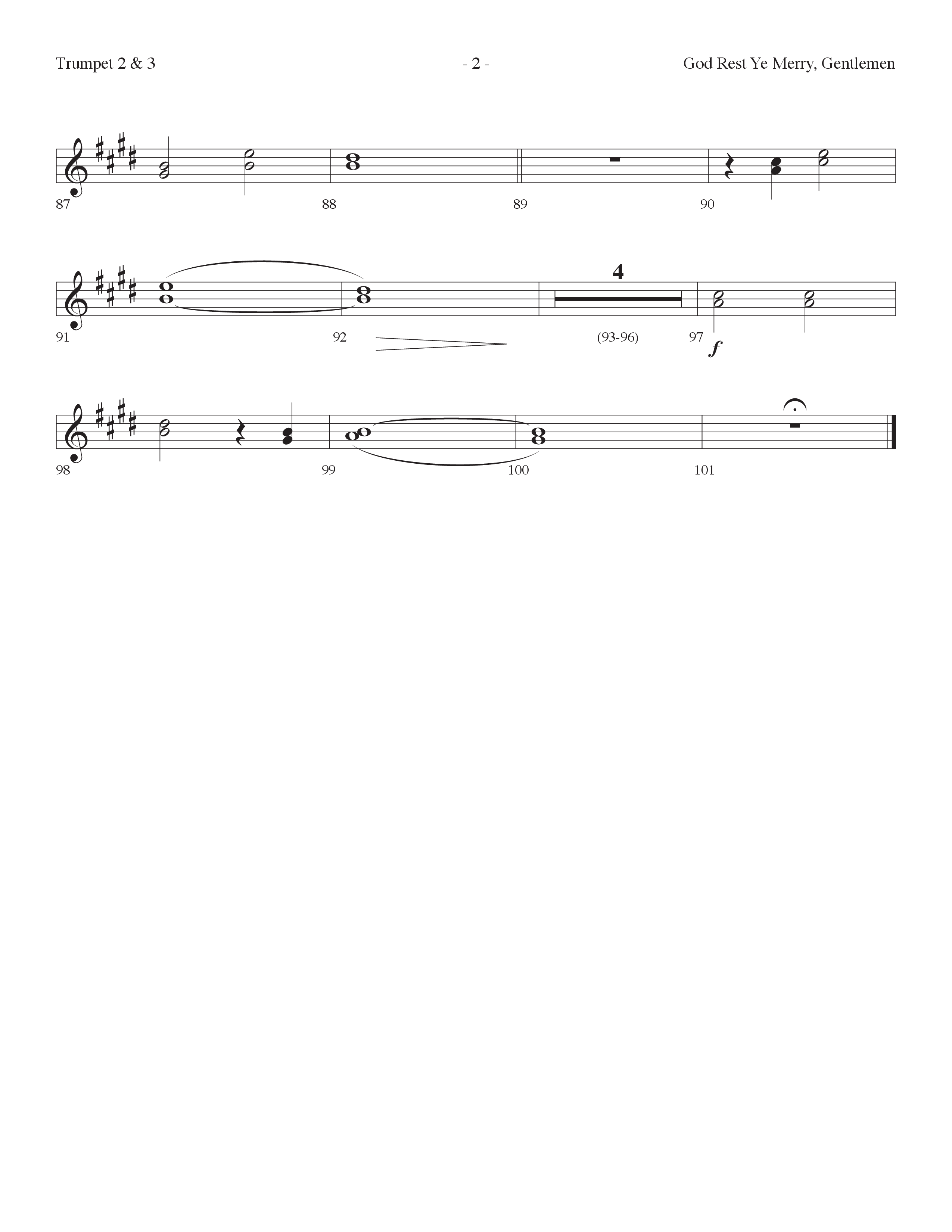 God Rest Ye Merry Gentlemen (with He Has Come For Us) (Choral Anthem SATB) Trumpet 2/3 (Lifeway Choral / Arr. Dennis Allen)