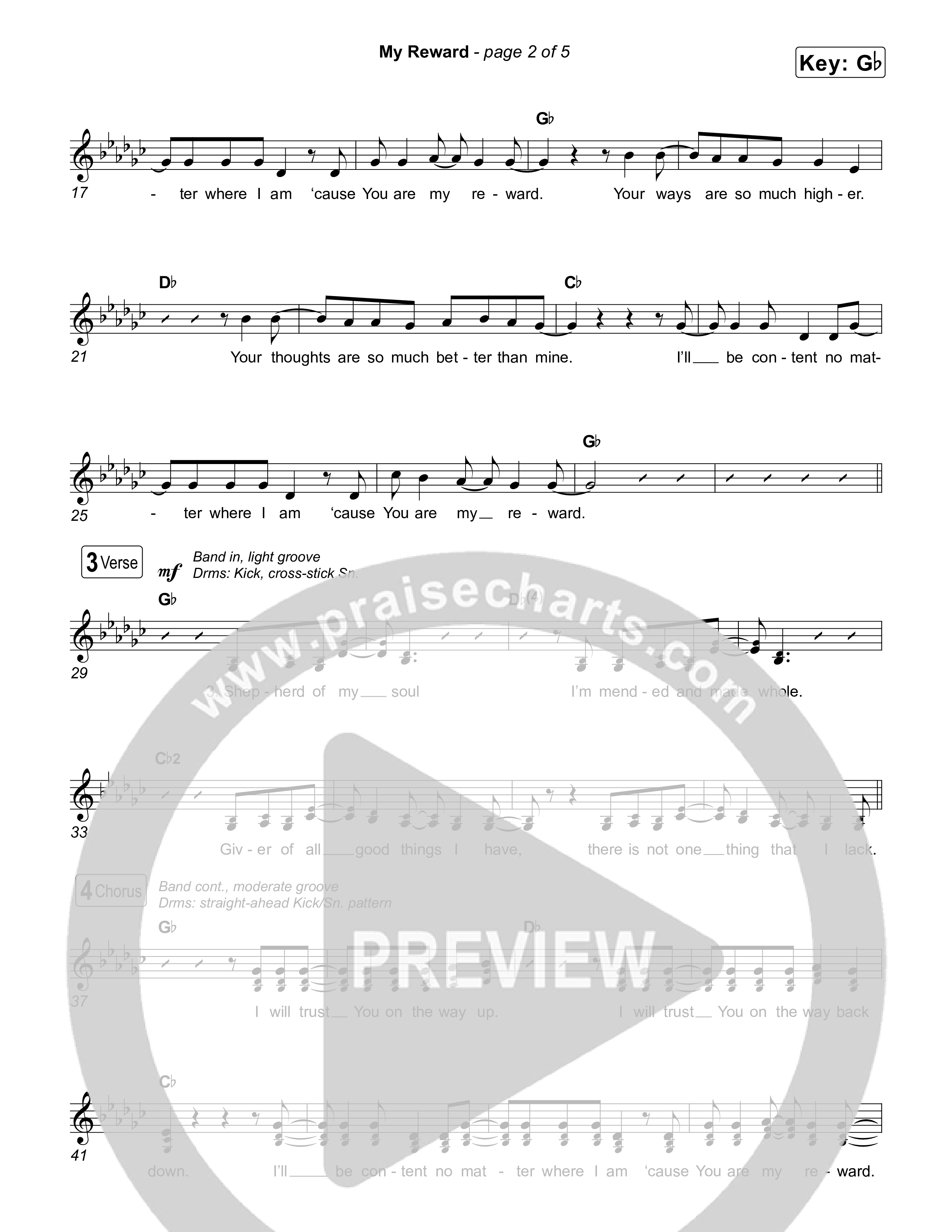 My Reward Lead Sheet (SAT) (UPPERROOM / Elyssa Figueroa)