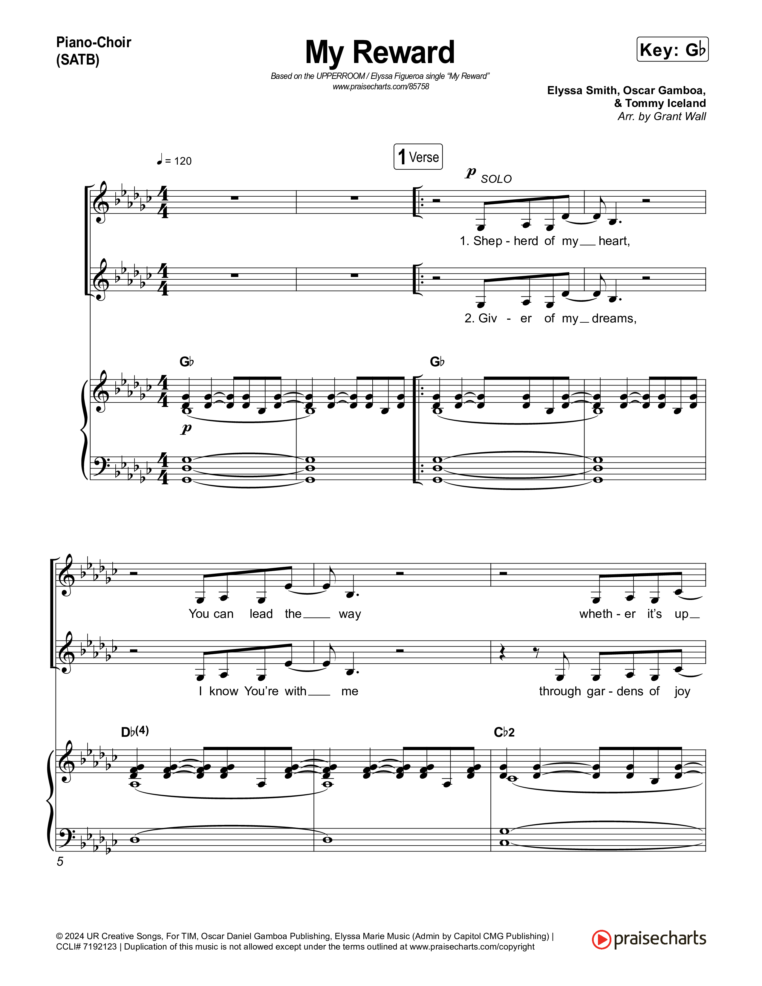 My Reward Piano/Vocal Pack (UPPERROOM / Elyssa Figueroa)