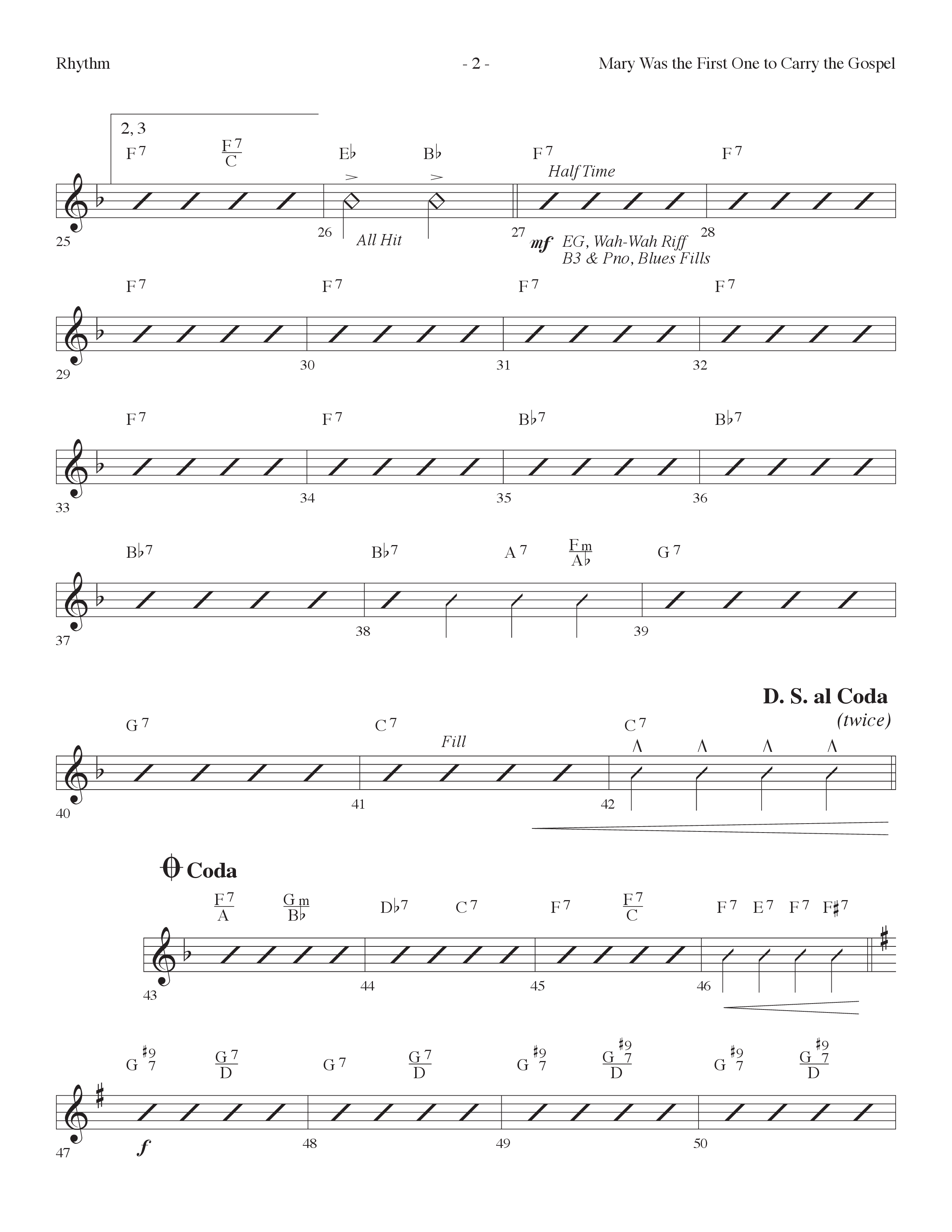 Mary Was The First One To Carry The Gospel (Choral Anthem SATB) Rhythm Chart (Lifeway Choral / Arr. Dennis Allen)