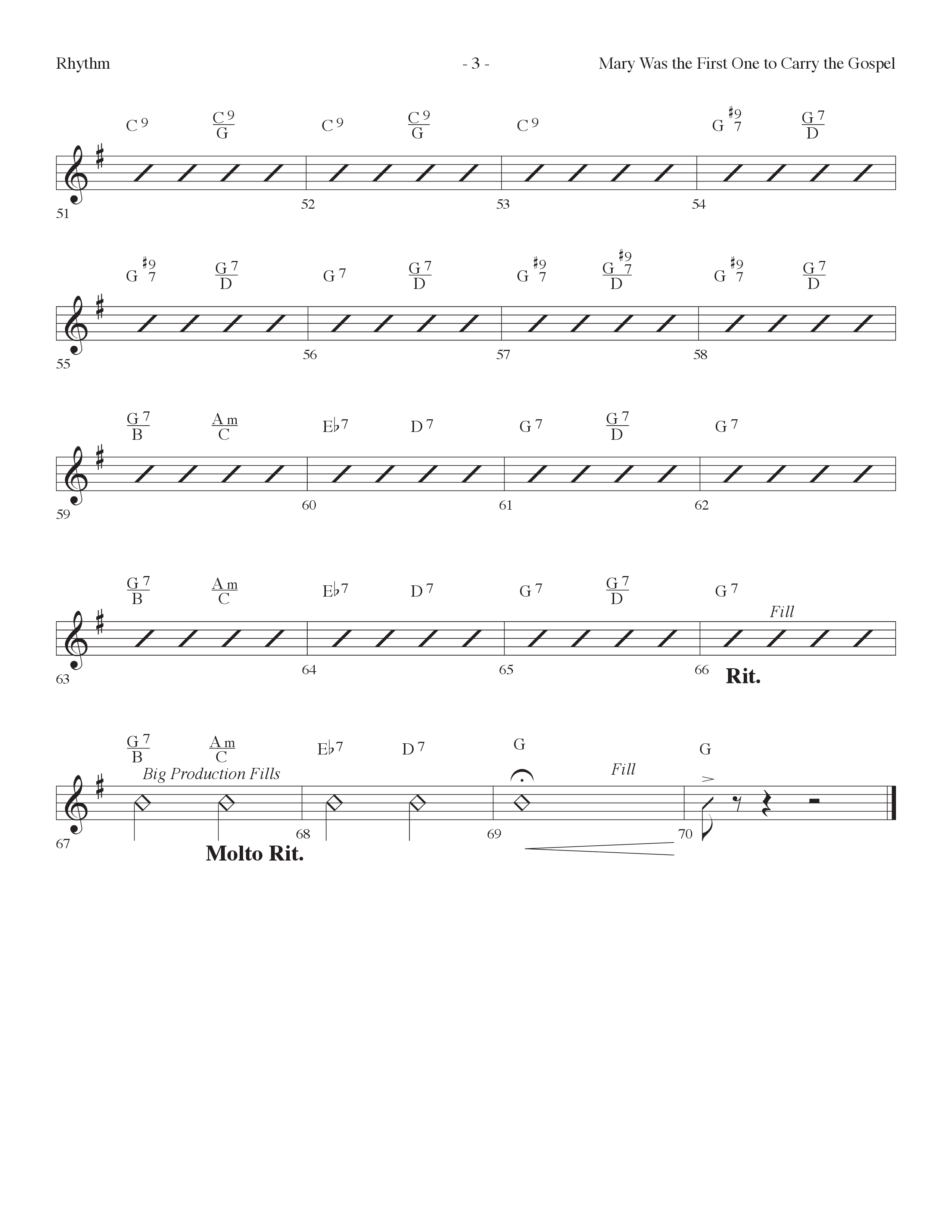 Mary Was The First One To Carry The Gospel (Choral Anthem SATB) Rhythm Chart (Lifeway Choral / Arr. Dennis Allen)