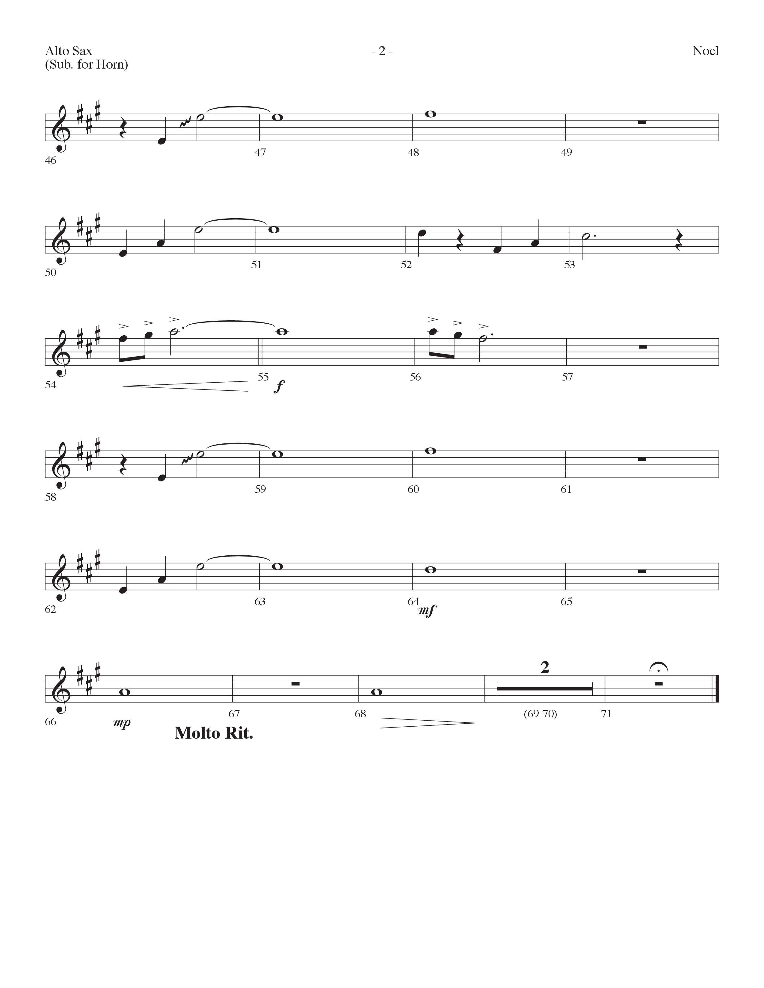 Noel (Choral Anthem SATB) Alto Sax (Lifeway Choral / Arr. Dennis Allen)