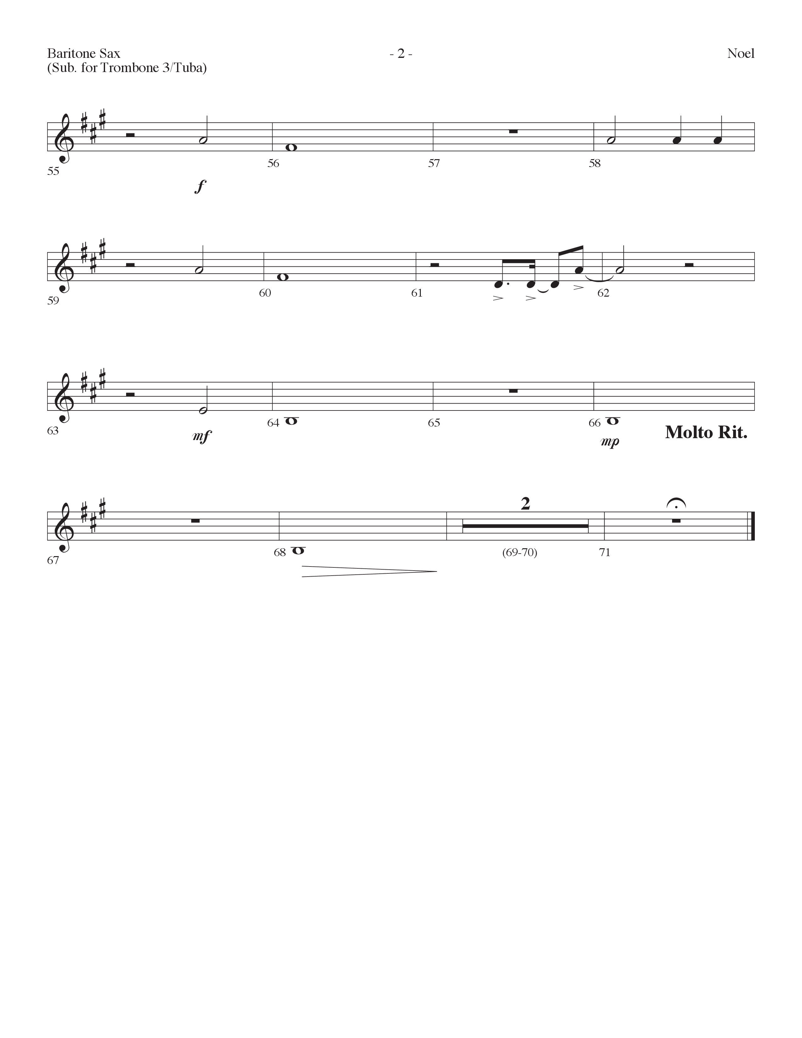 Noel (Choral Anthem SATB) Bari Sax (Lifeway Choral / Arr. Dennis Allen)