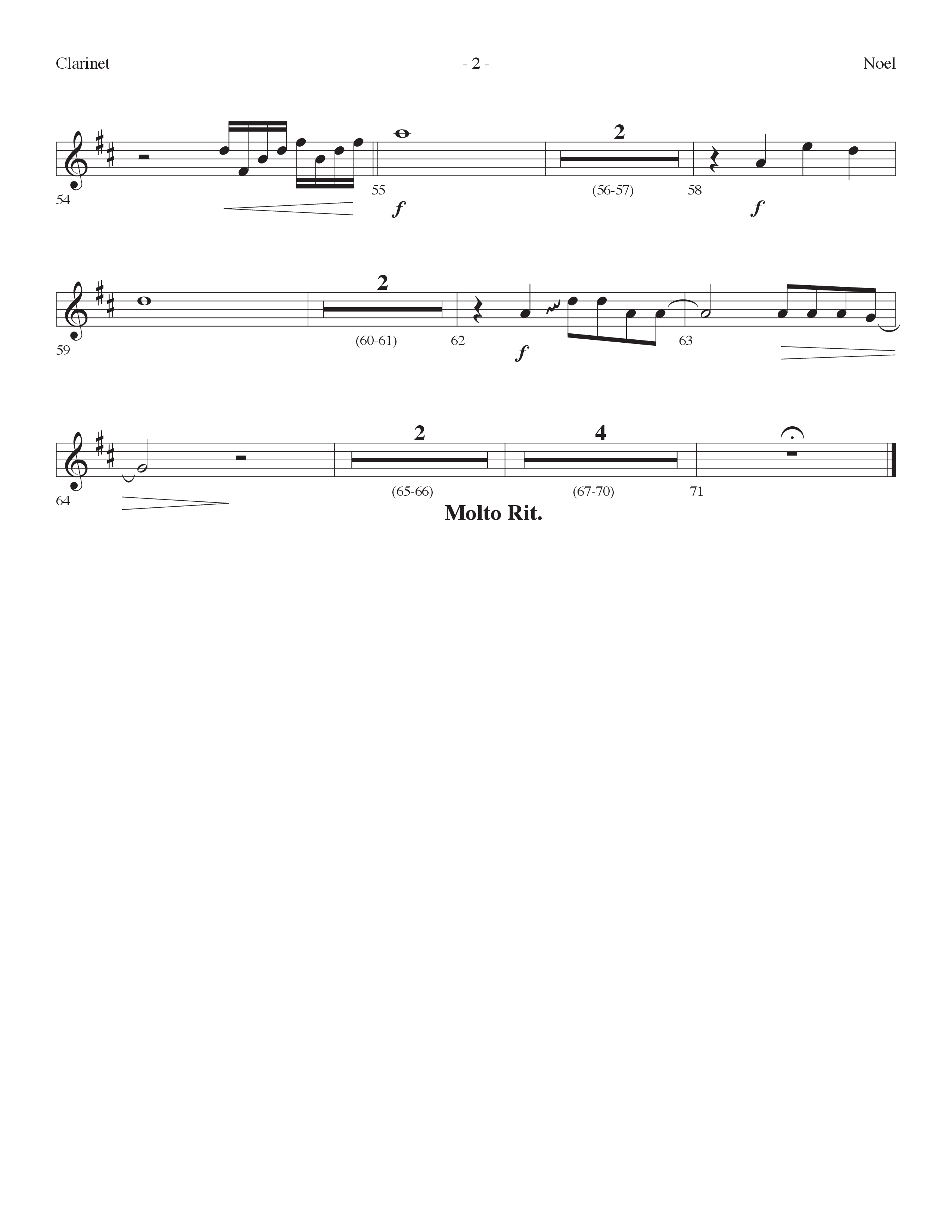 Noel (Choral Anthem SATB) Clarinet (Lifeway Choral / Arr. Dennis Allen)