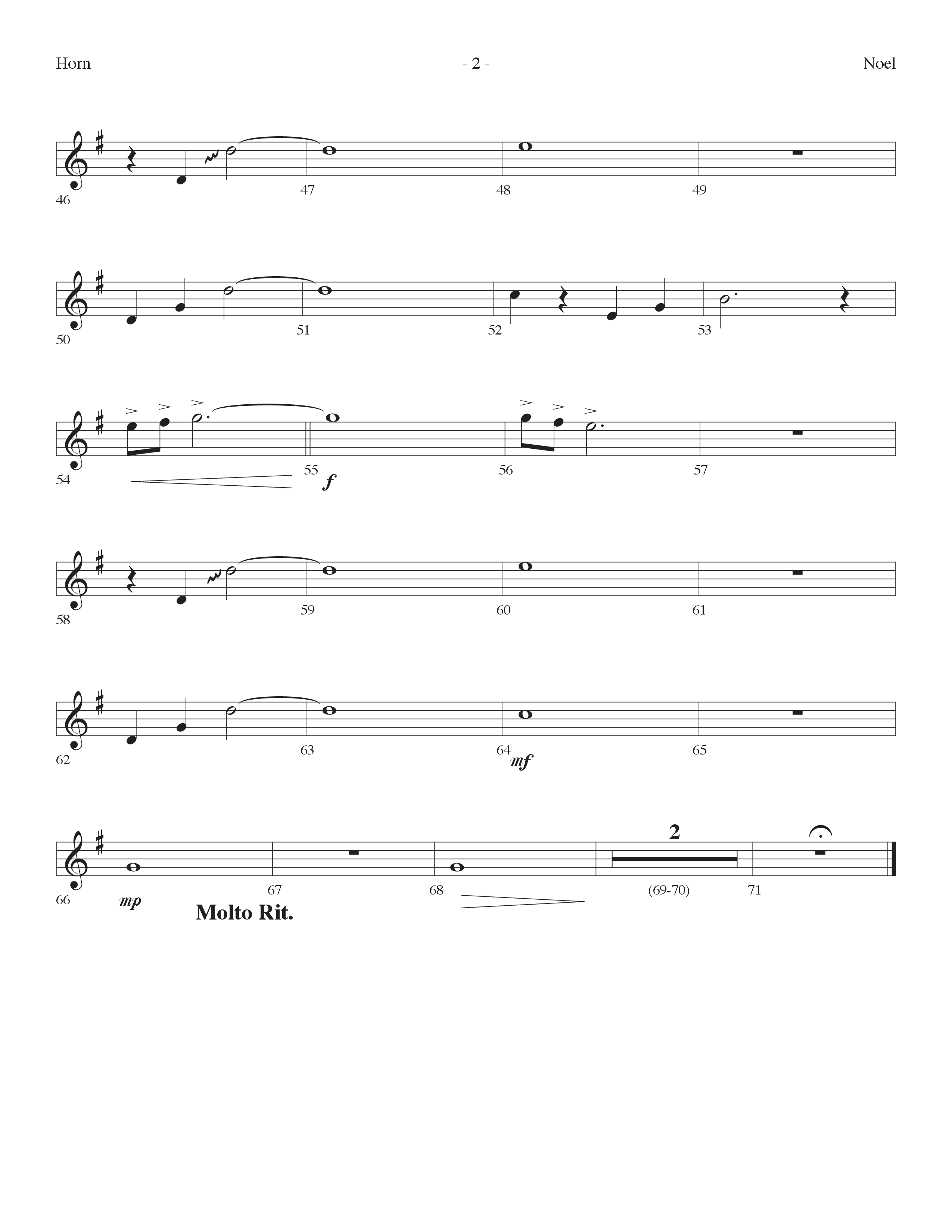 Noel (Choral Anthem SATB) French Horn (Lifeway Choral / Arr. Dennis Allen)