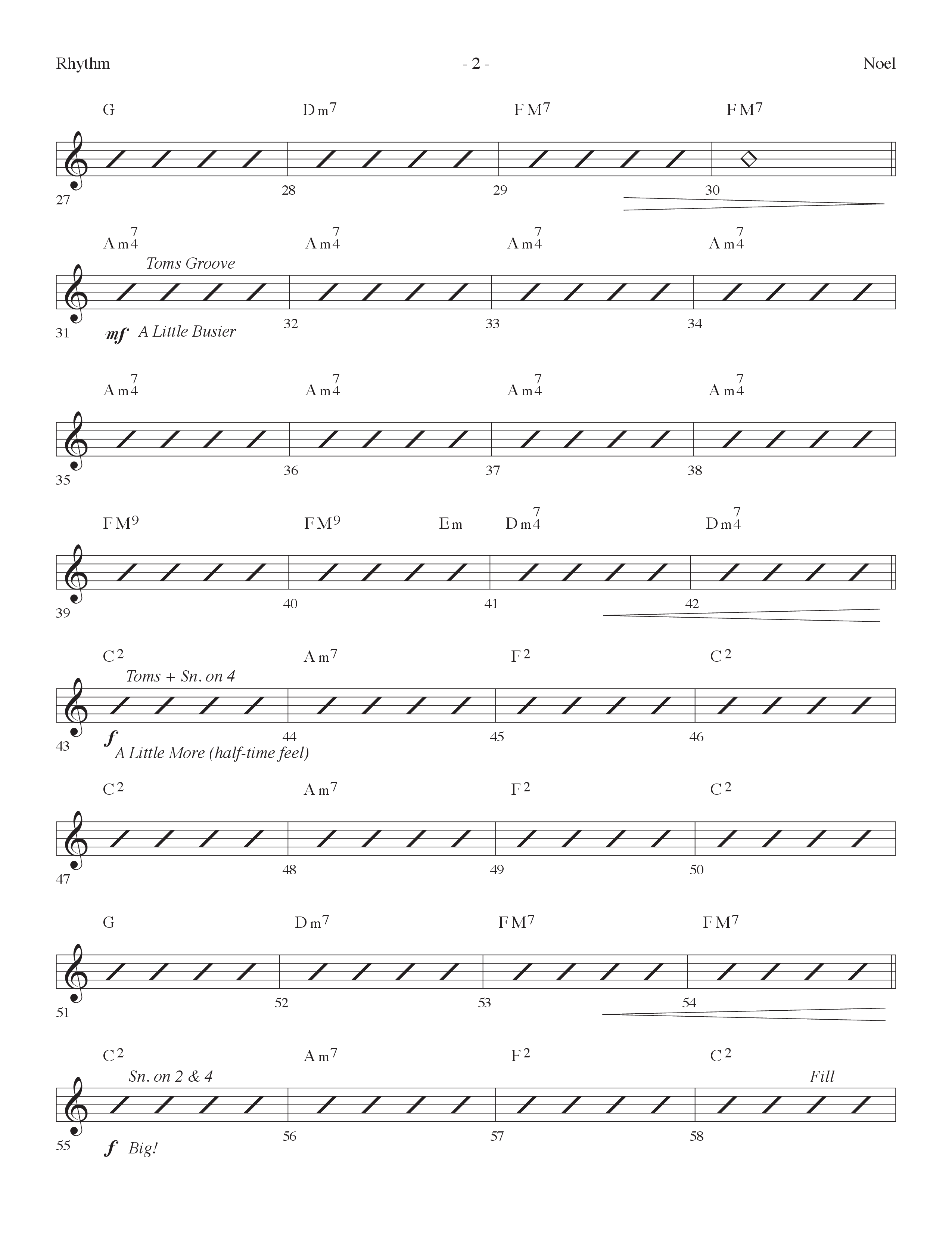 Noel (Choral Anthem SATB) Rhythm Chart (Lifeway Choral / Arr. Dennis Allen)