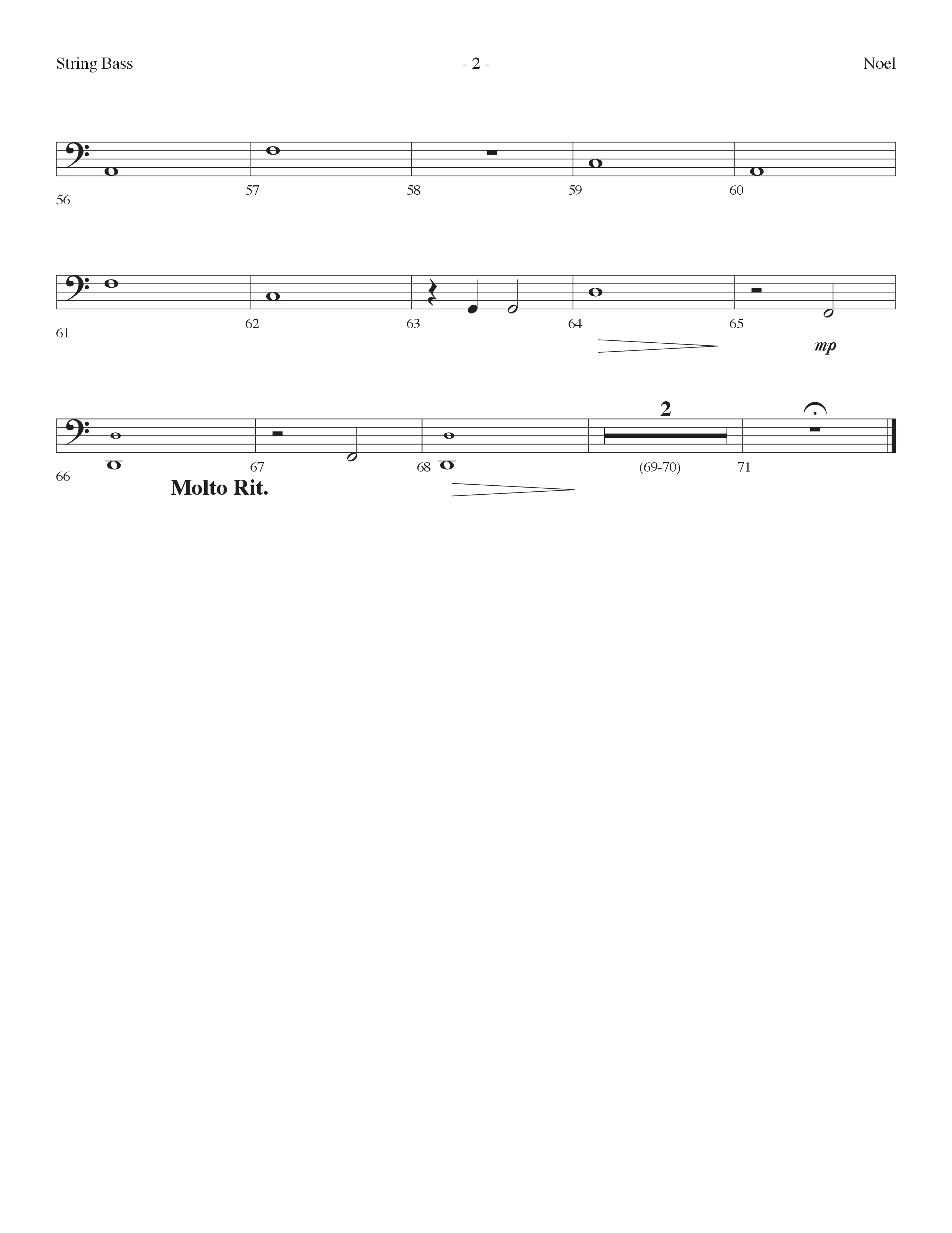 Noel (Choral Anthem SATB) String Bass (Lifeway Choral / Arr. Dennis Allen)