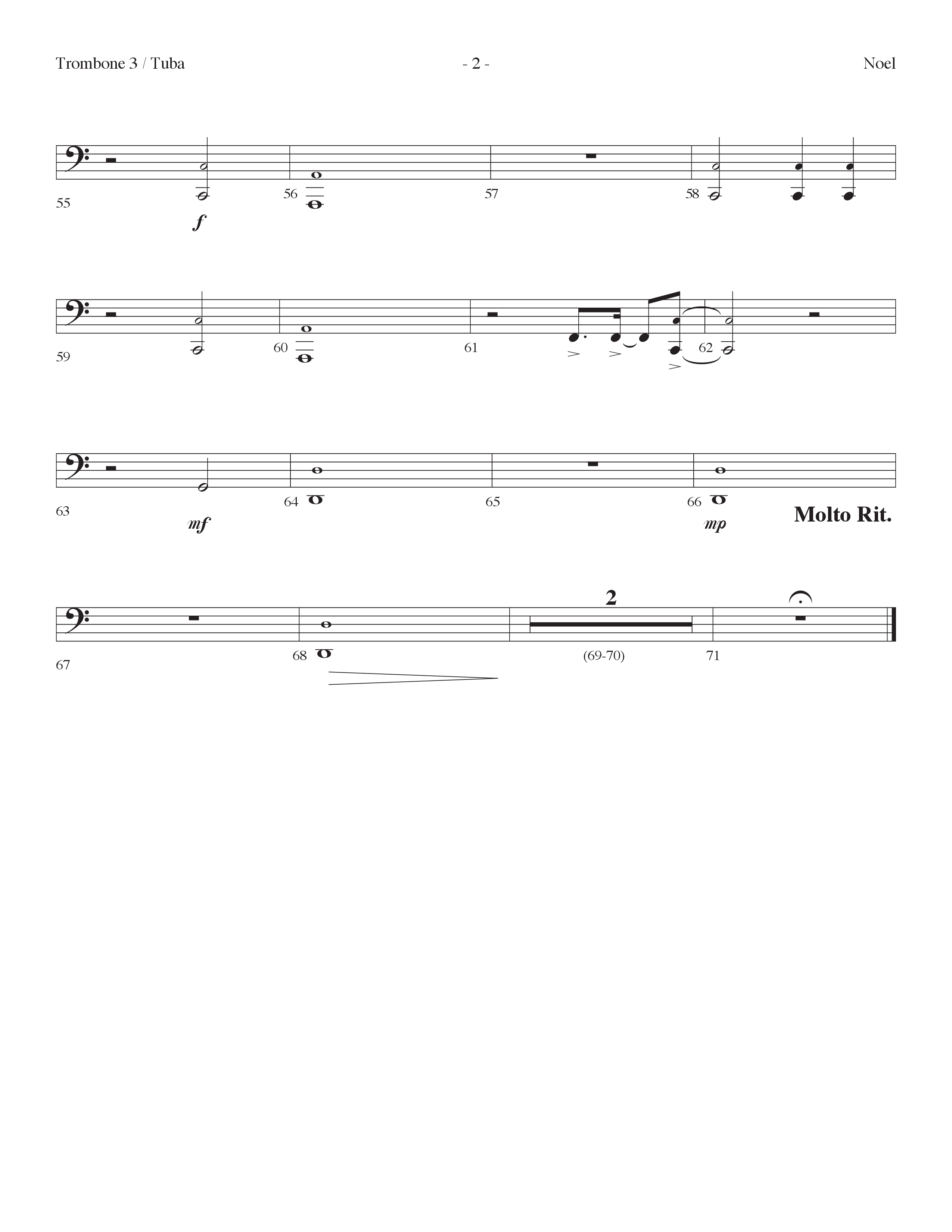 Noel (Choral Anthem SATB) Trombone 3/Tuba (Lifeway Choral / Arr. Dennis Allen)