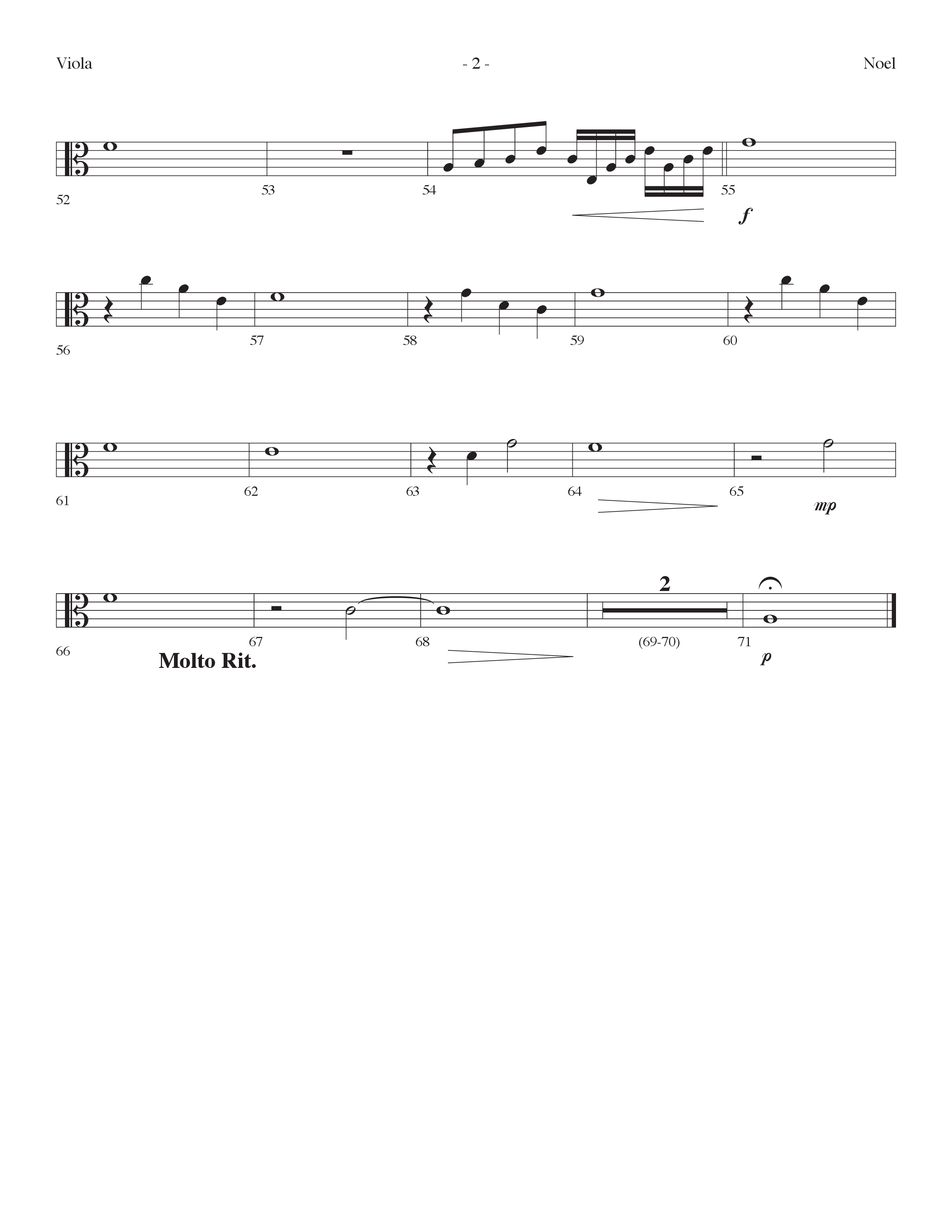 Noel (Choral Anthem SATB) Viola (Lifeway Choral / Arr. Dennis Allen)