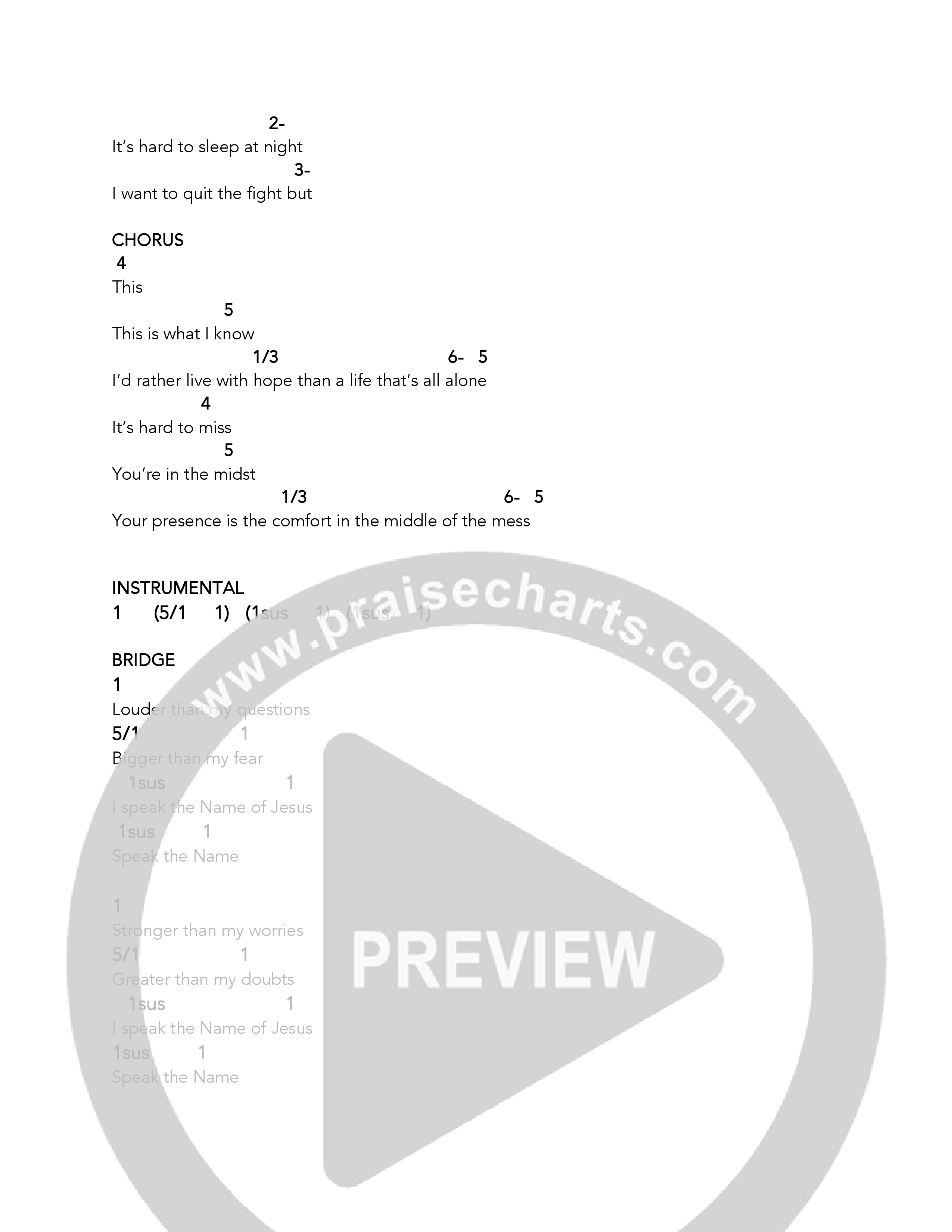 This (Live) Chord Chart (Eagle Brook Music)