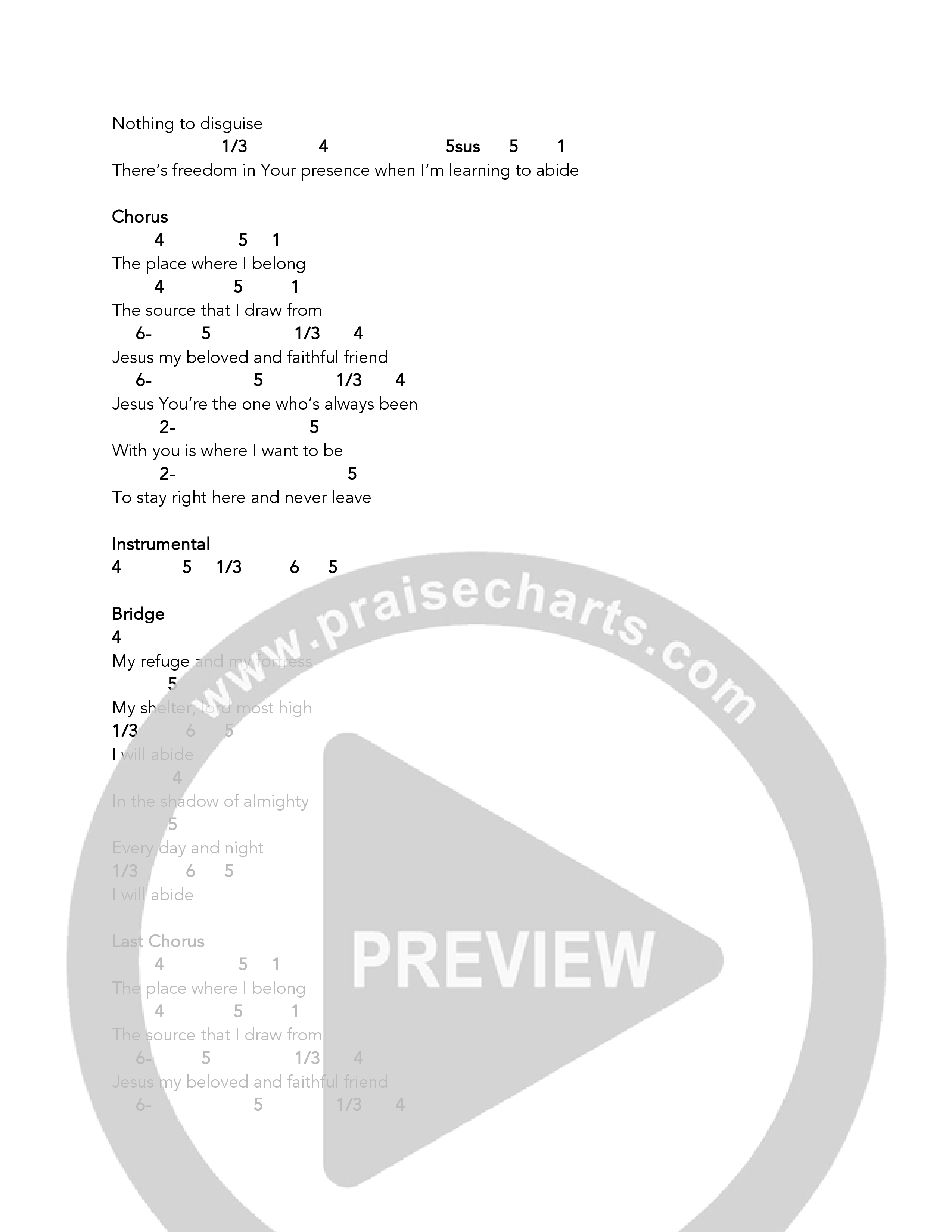 Abide (Live) Chord Chart (Eagle Brook Music)