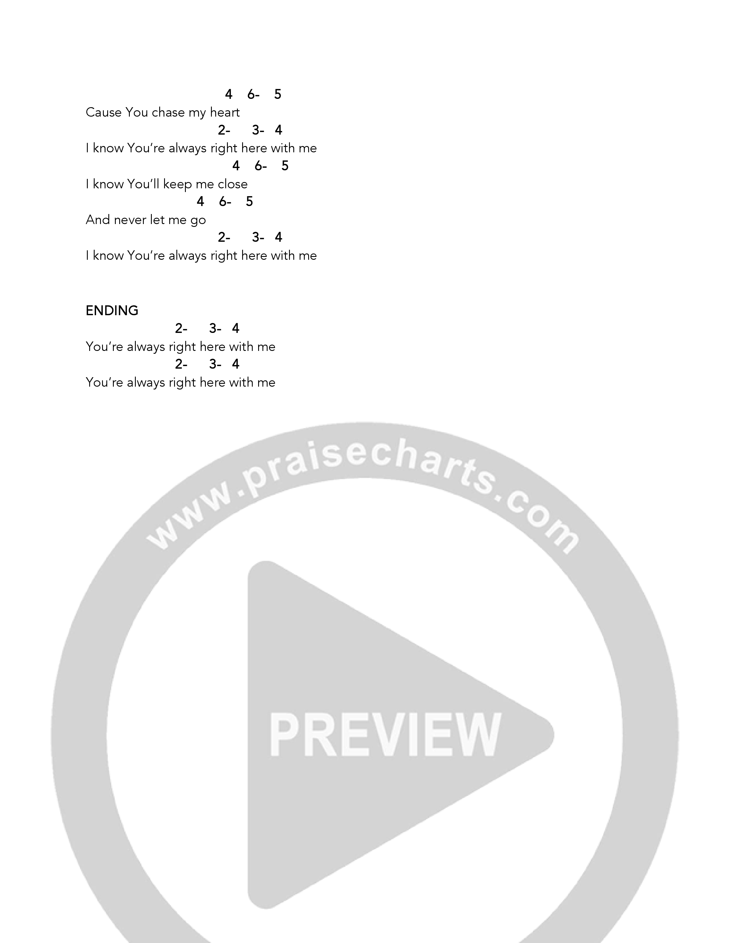 Right Here With Me (Live) Chord Chart (Eagle Brook Music)