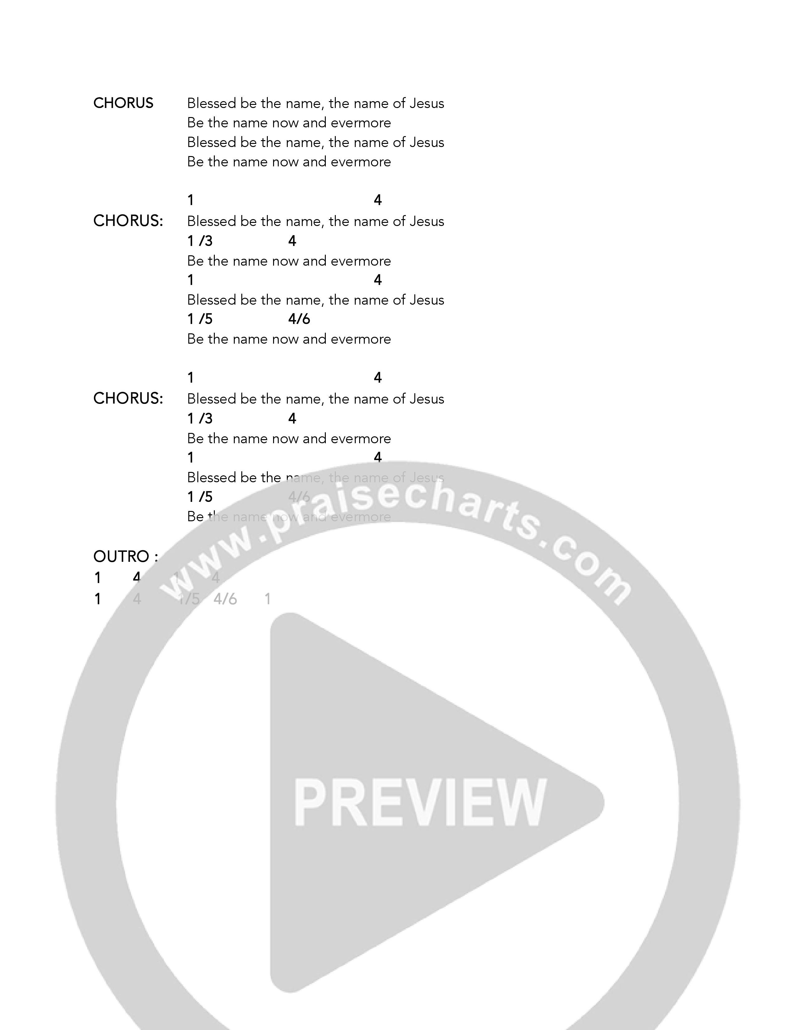 Be The Name (Live) Chord Chart (Eagle Brook Music)