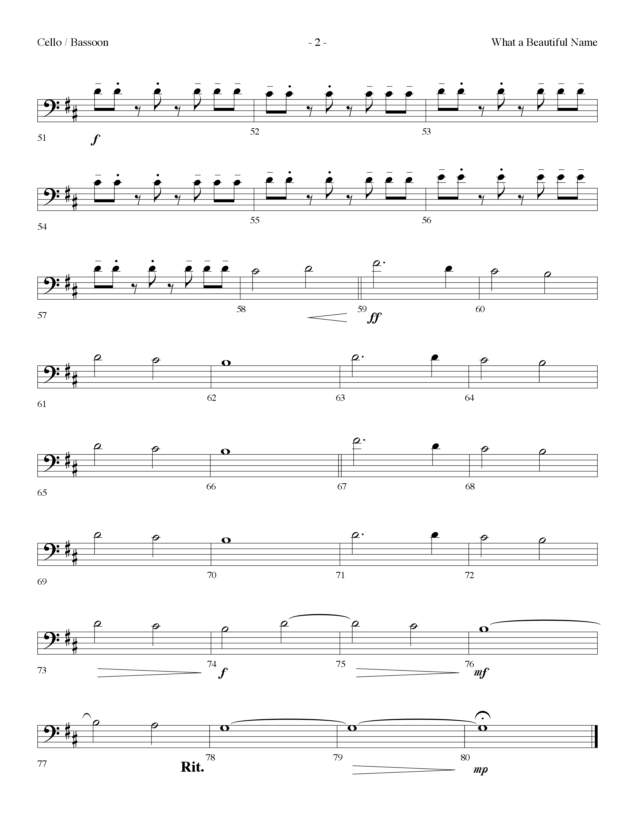 What A Beautiful Name (Choral Anthem SATB) Cello (Lifeway Choral / Arr. Dennis Allen)