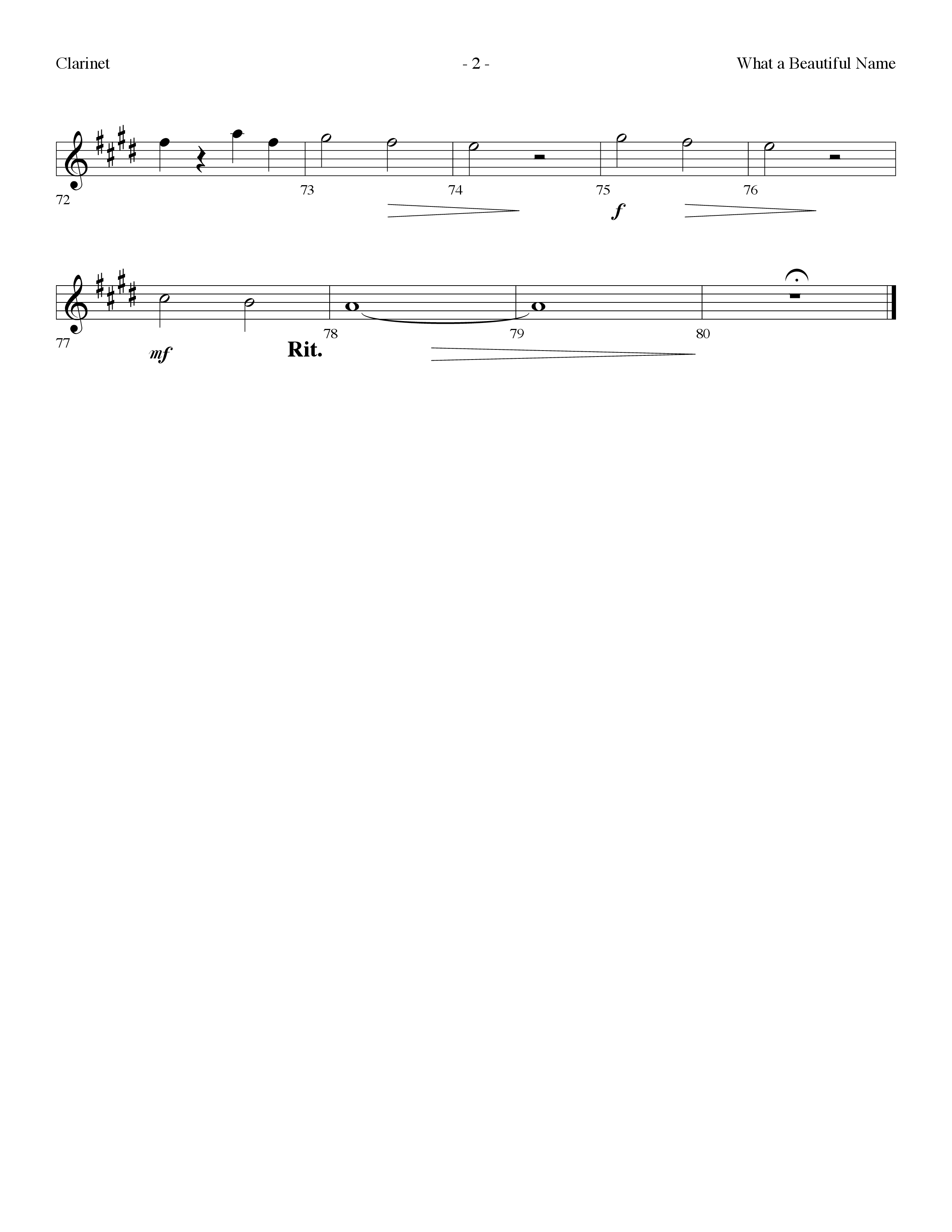 What A Beautiful Name (Choral Anthem SATB) Clarinet (Lifeway Choral / Arr. Dennis Allen)