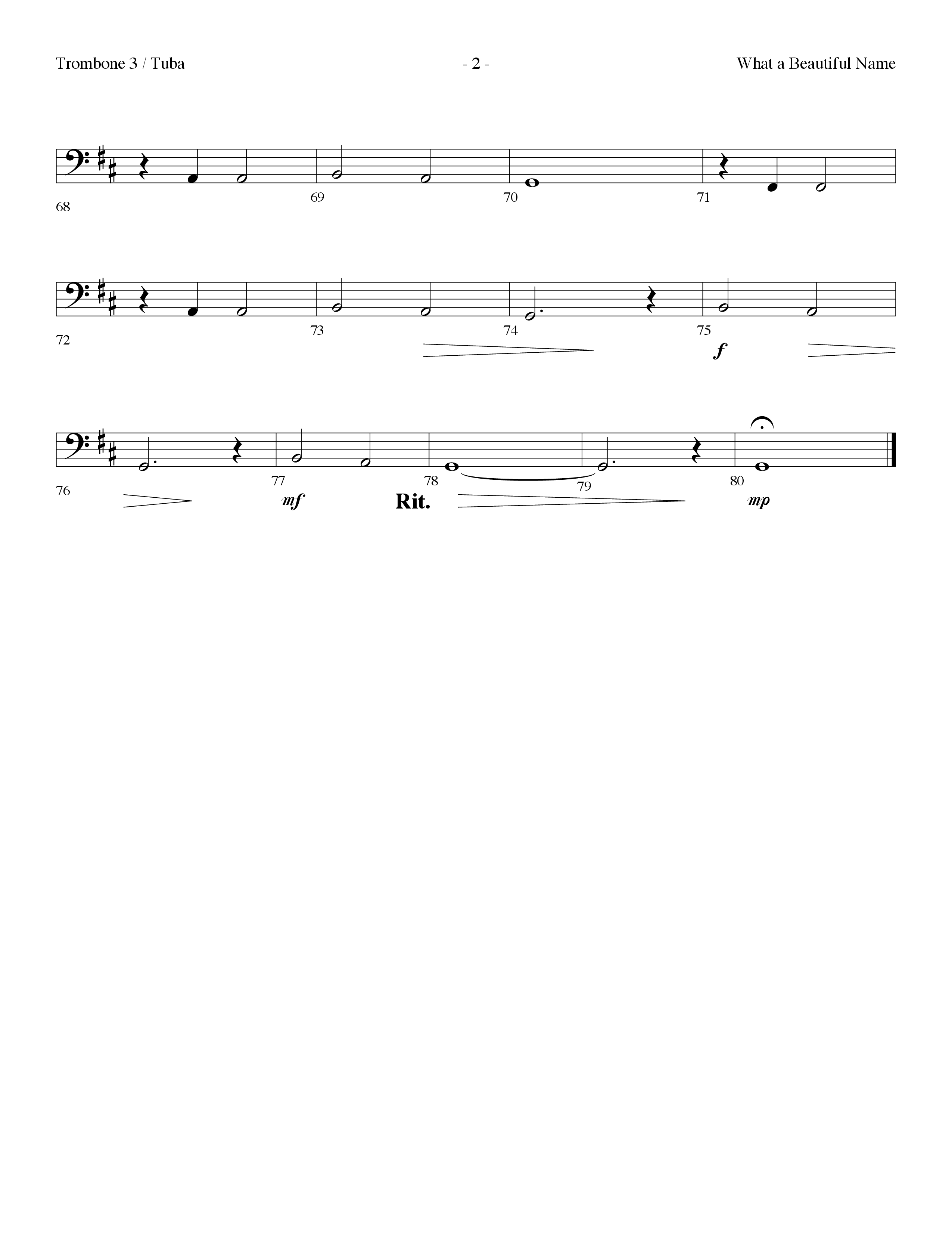 What A Beautiful Name (Choral Anthem SATB) Trombone 3/Tuba (Lifeway Choral / Arr. Dennis Allen)