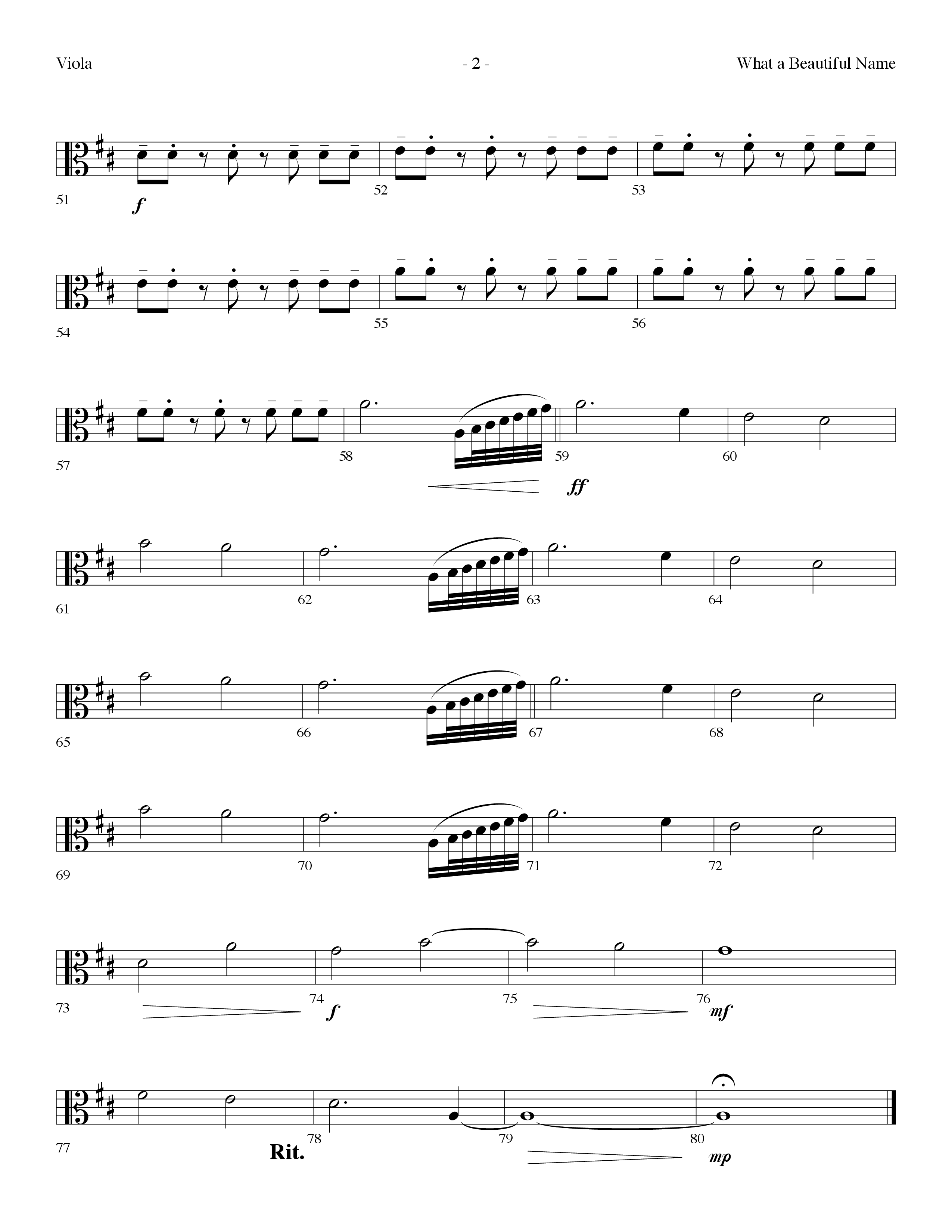 What A Beautiful Name (Choral Anthem SATB) Viola (Lifeway Choral / Arr. Dennis Allen)