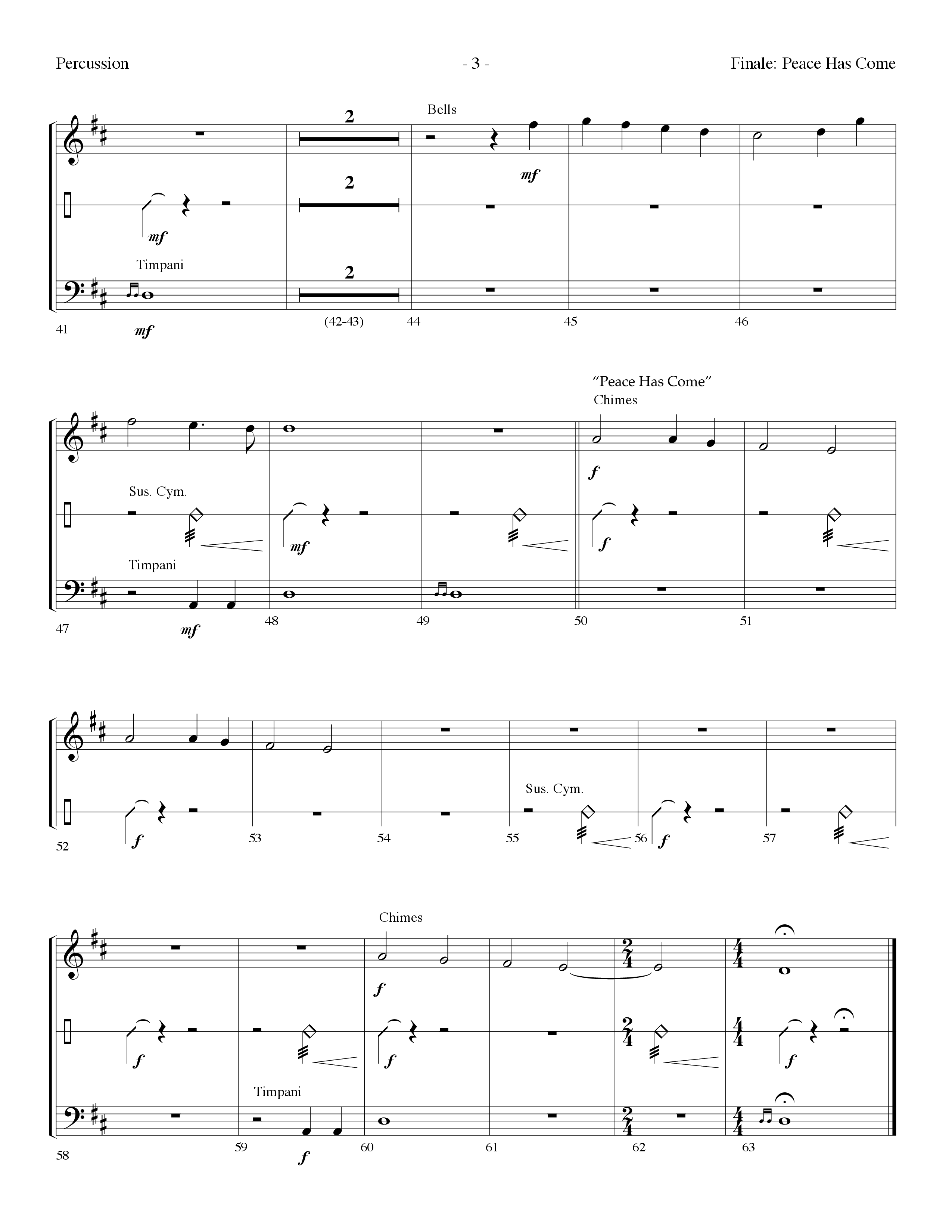 Finale: Peace Has Come (with O Come All Ye Faithful) (Choral Anthem SATB) Percussion (Lifeway Choral / Arr. Dennis Allen)