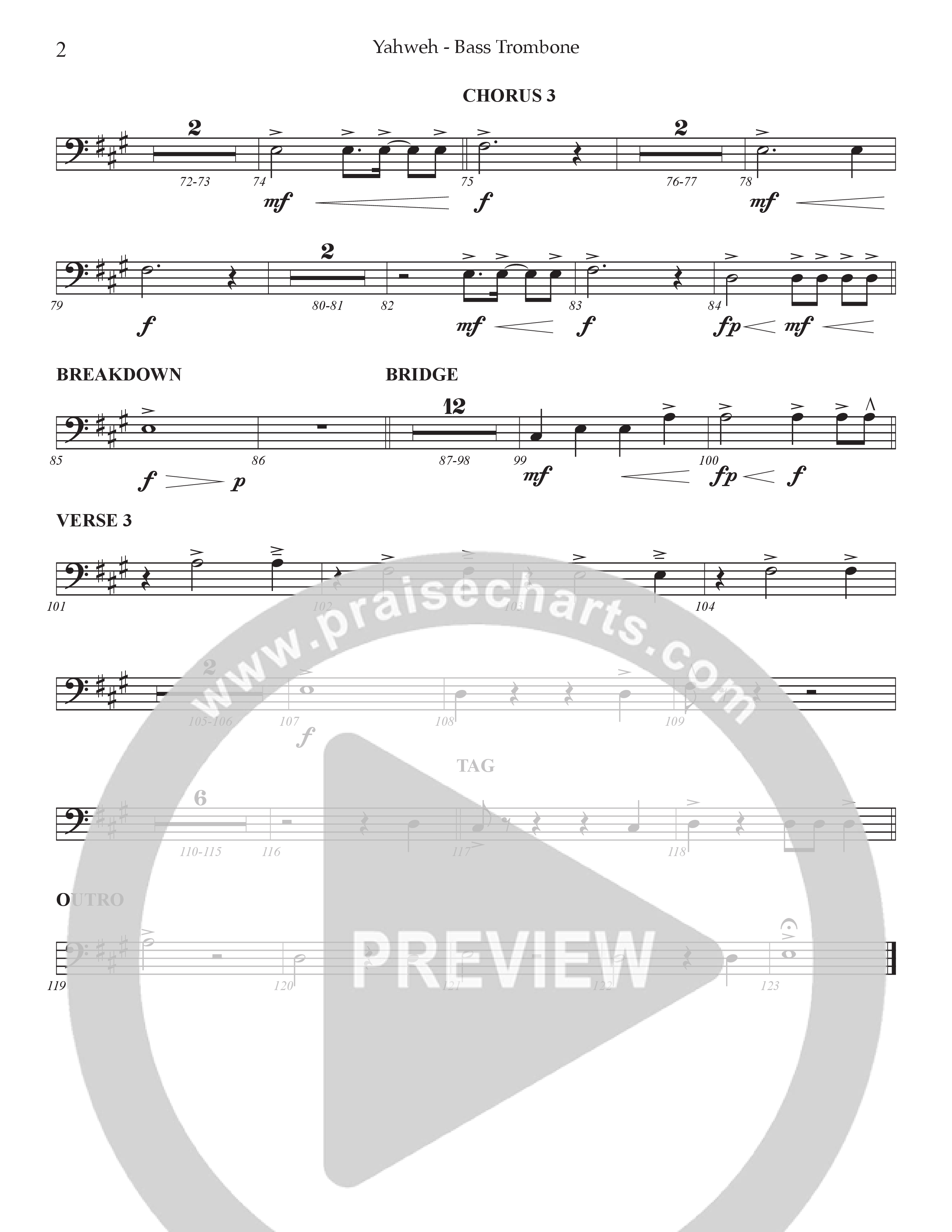 Yahweh Bass Trombone (Prestonwood Worship / Arr. Dylan McNab / Orch. Johann Acuna)