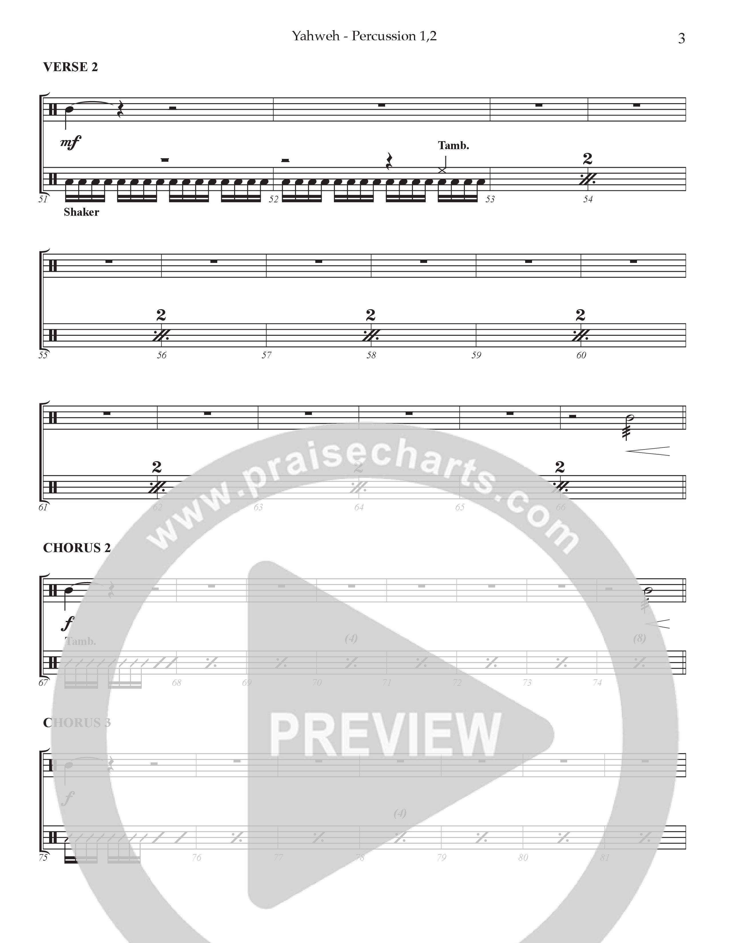 Yahweh Percussion 1/2 (Prestonwood Worship / Arr. Dylan McNab / Orch. Johann Acuna)