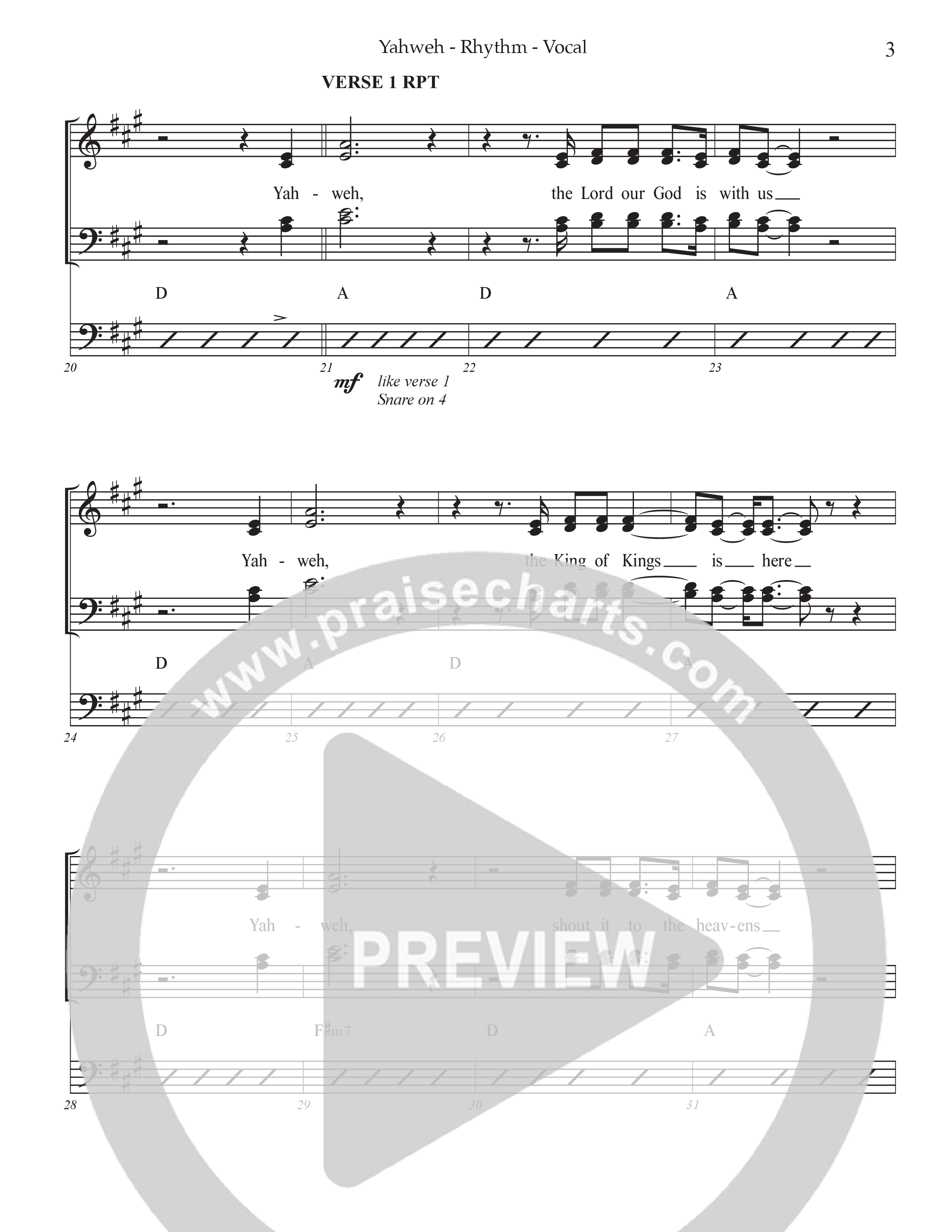 Yahweh Rhythm/Vocal (Prestonwood Worship / Arr. Dylan McNab / Orch. Johann Acuna)