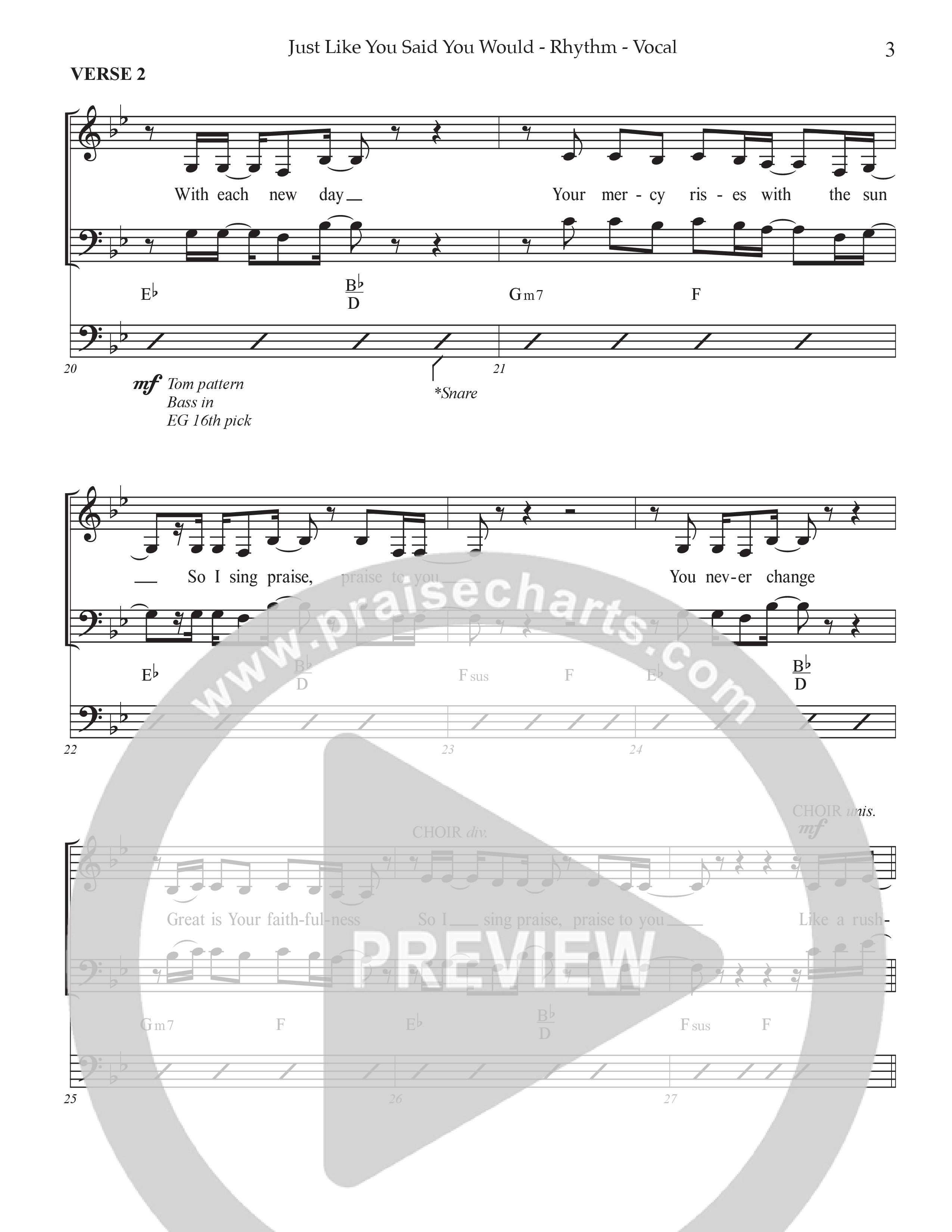 Just Like You Said You Would Rhythm/Vocal (Prestonwood Worship / Arr. Dylan McNab / Orch. Johann Acuna)