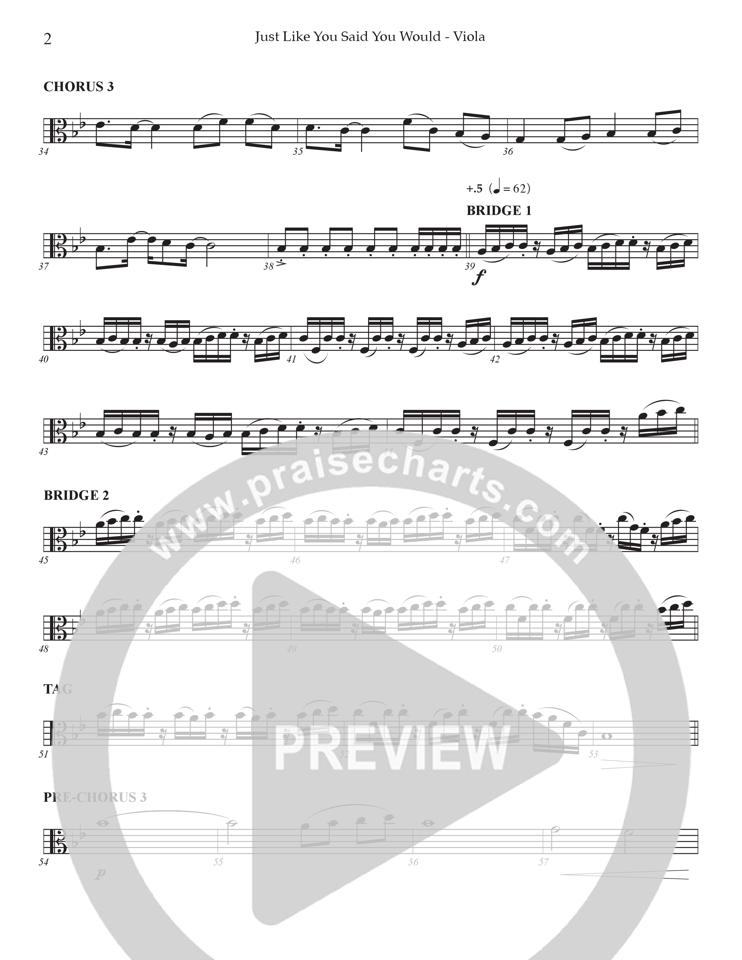 Just Like You Said You Would Viola (Prestonwood Worship / Arr. Dylan McNab / Orch. Johann Acuna)