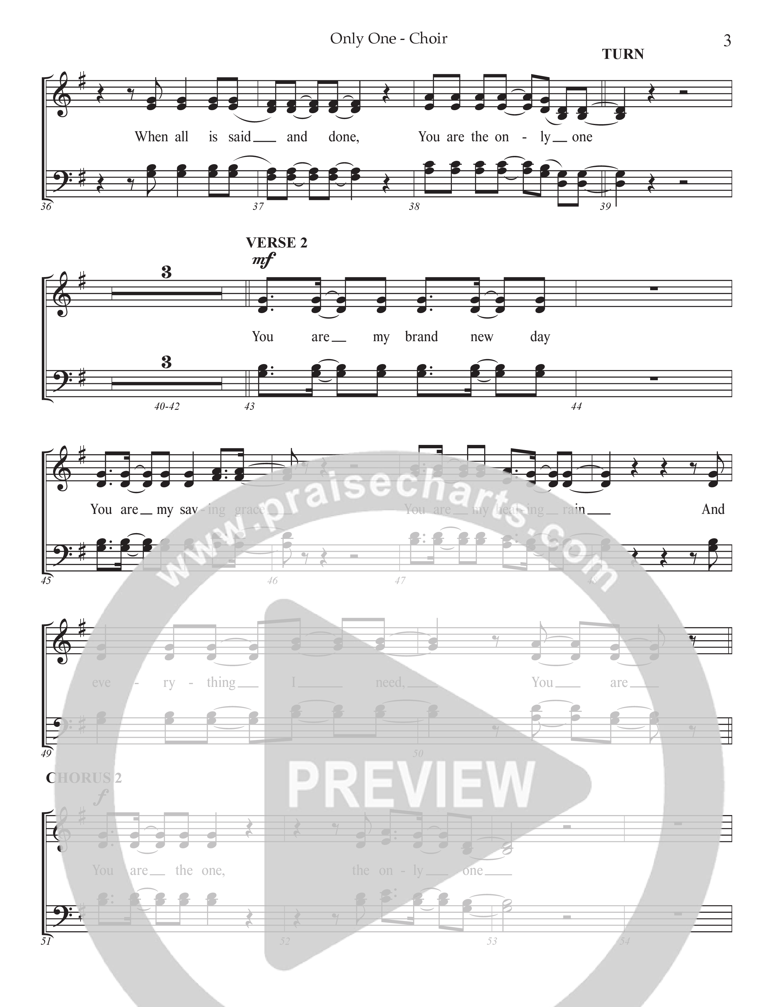 Only One Choral Vocal Parts (Prestonwood Worship / Arr. Dylan McNab / Orch. Johann Acuna)