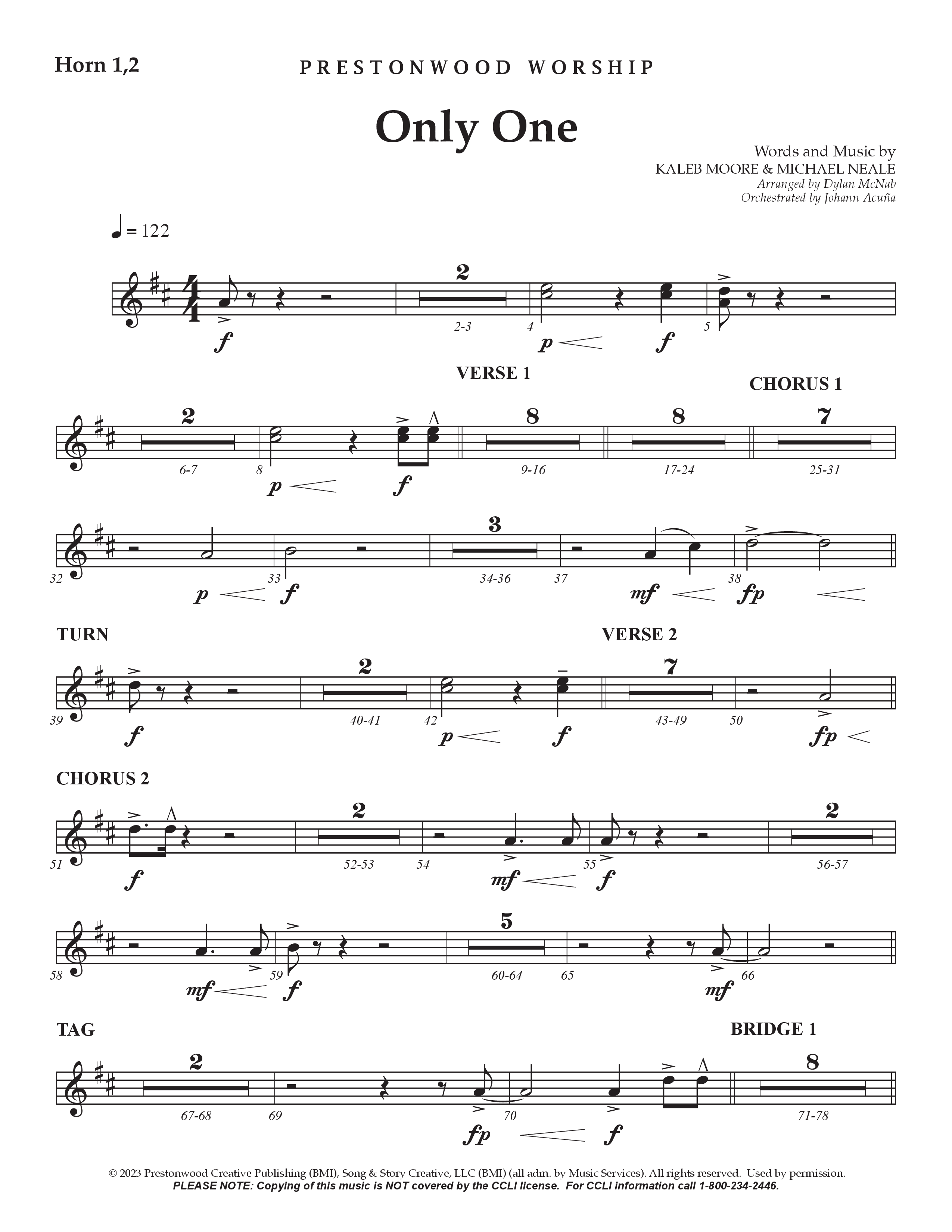 Only One French Horn (Prestonwood Worship / Arr. Dylan McNab / Orch. Johann Acuna)