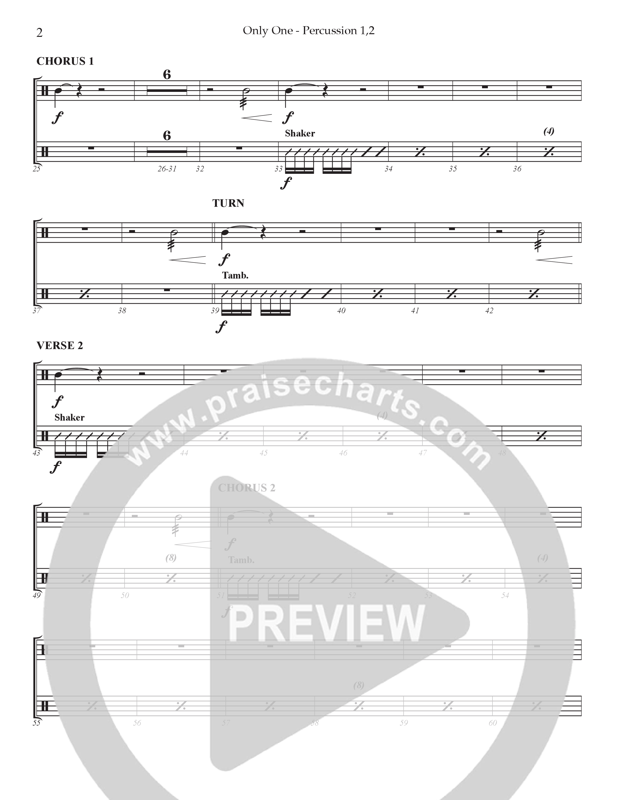 Only One Percussion 1/2 (Prestonwood Worship / Arr. Dylan McNab / Orch. Johann Acuna)