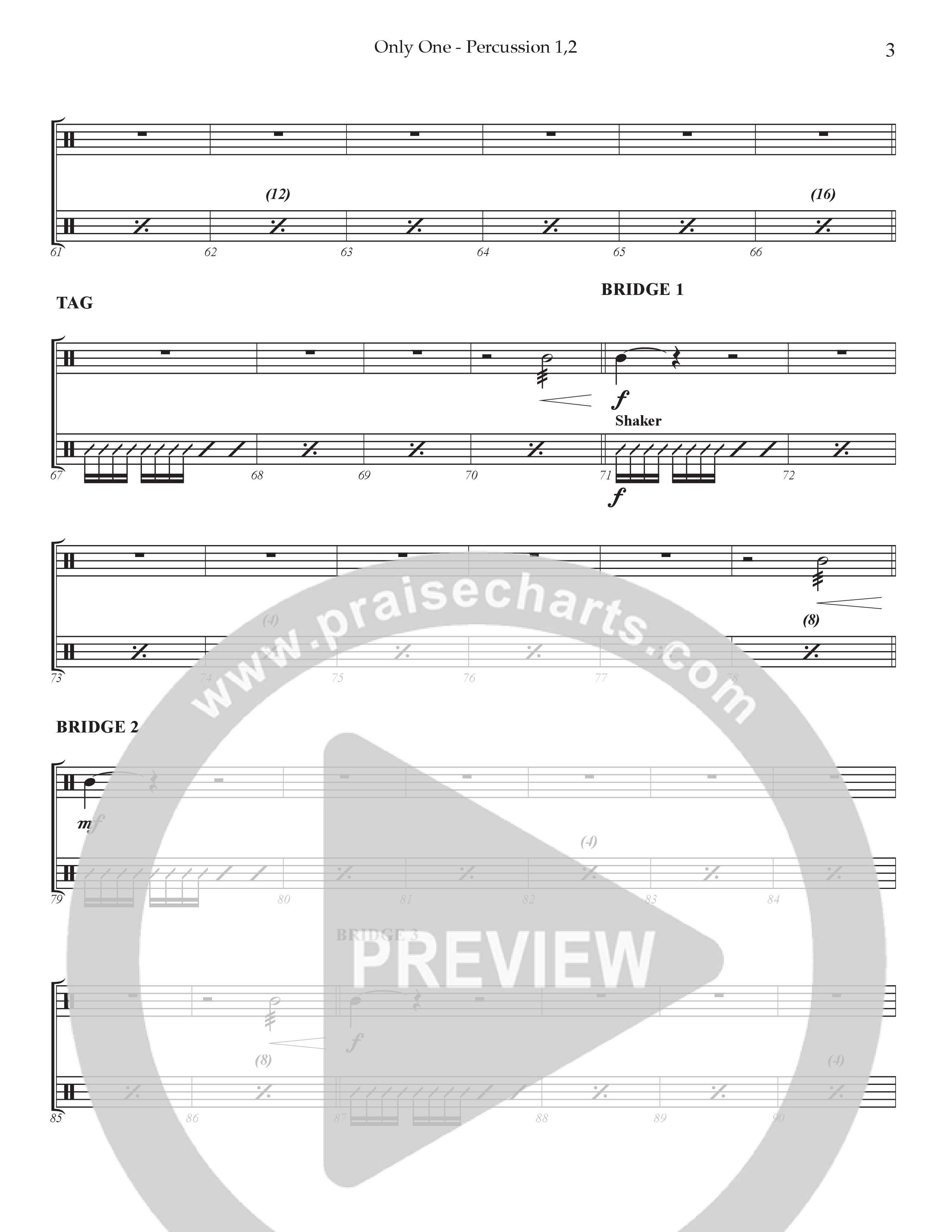 Only One Percussion 1/2 (Prestonwood Worship / Arr. Dylan McNab / Orch. Johann Acuna)