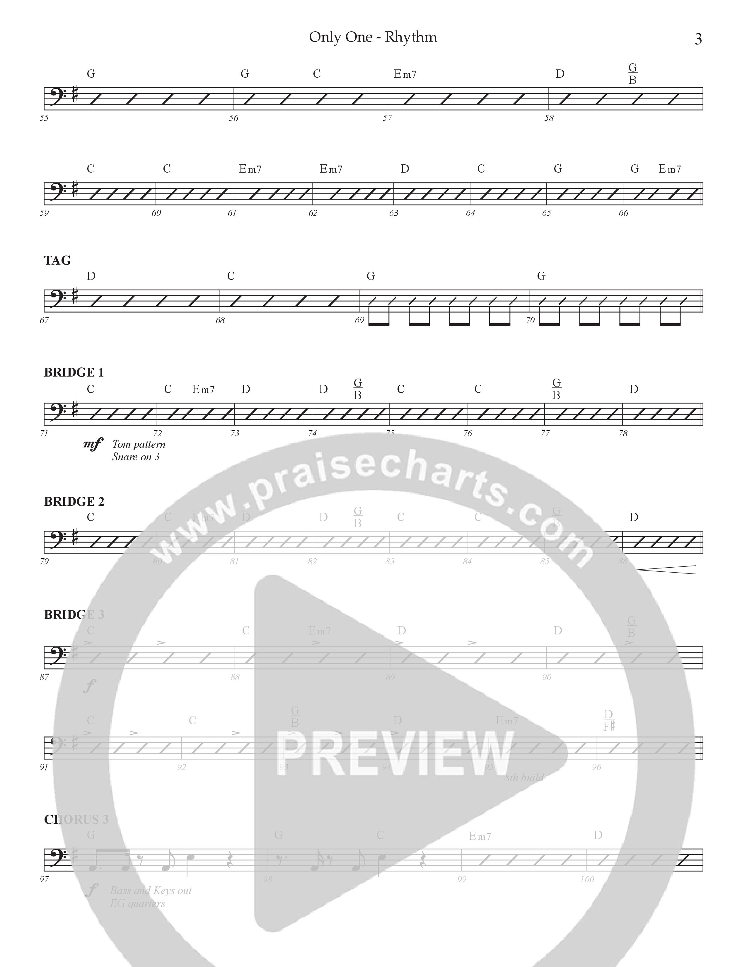 Only One Rhythm Chart (Prestonwood Worship / Arr. Dylan McNab / Orch. Johann Acuna)