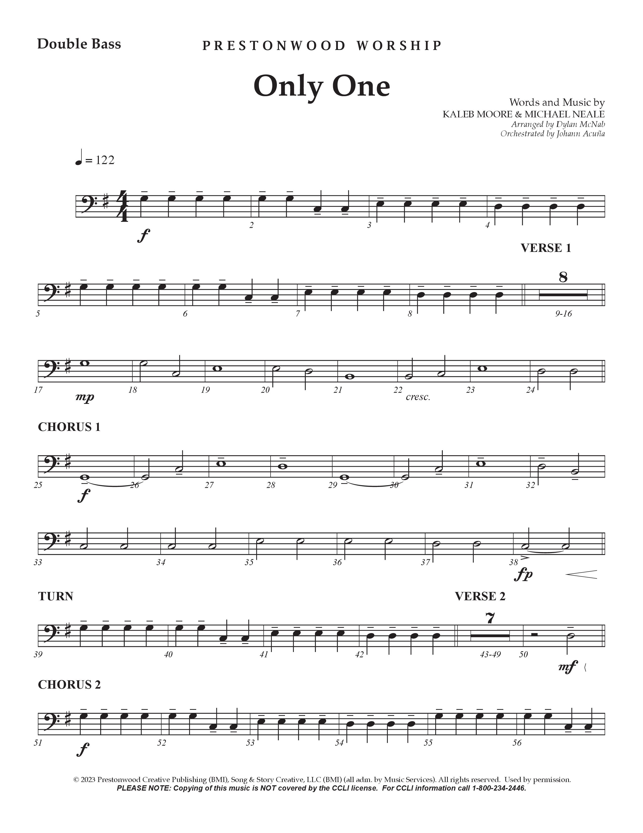Only One String Bass (Prestonwood Worship / Arr. Dylan McNab / Orch. Johann Acuna)