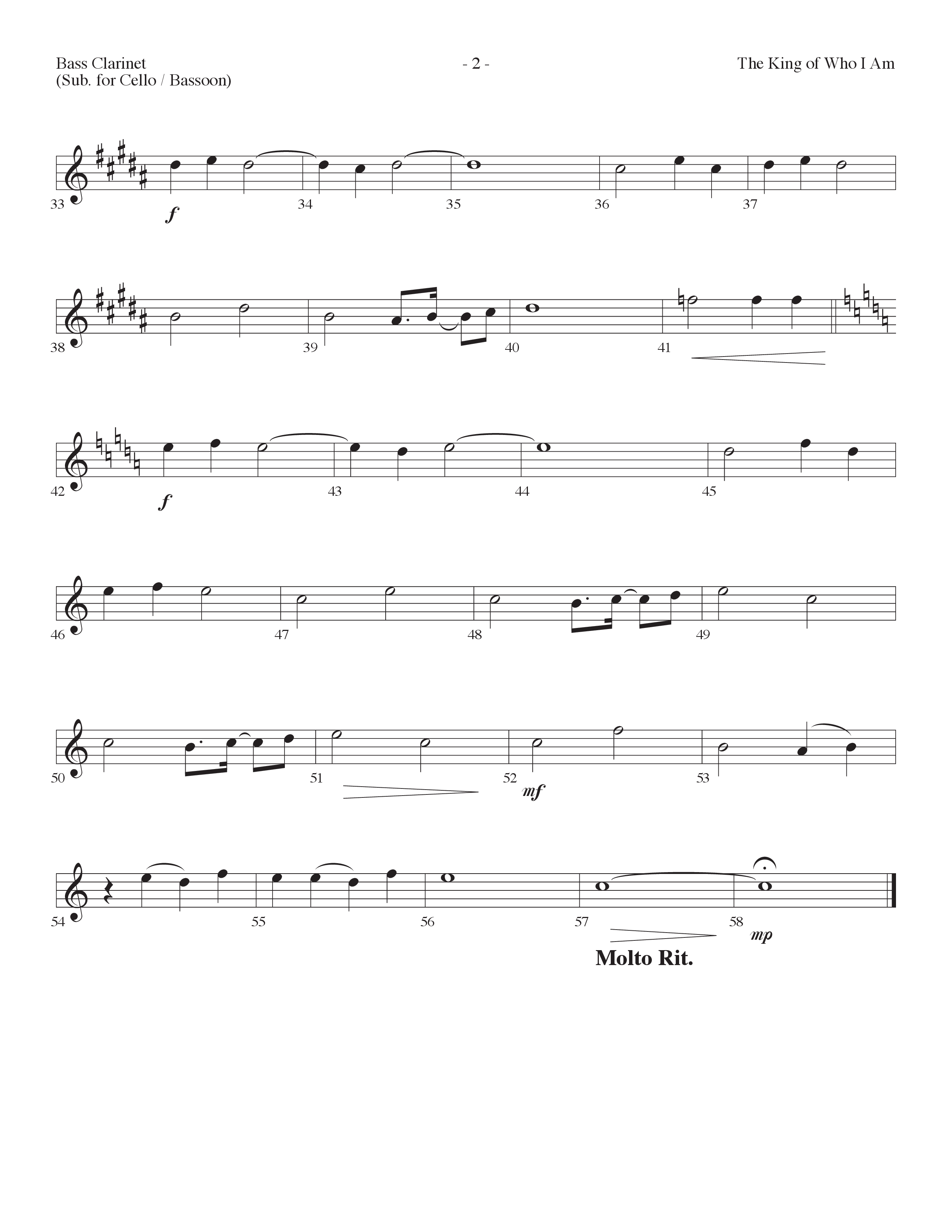 The King Of Who I Am (Choral Anthem SATB) Bass Clarinet (Lifeway Choral / Arr. Dennis Allen)