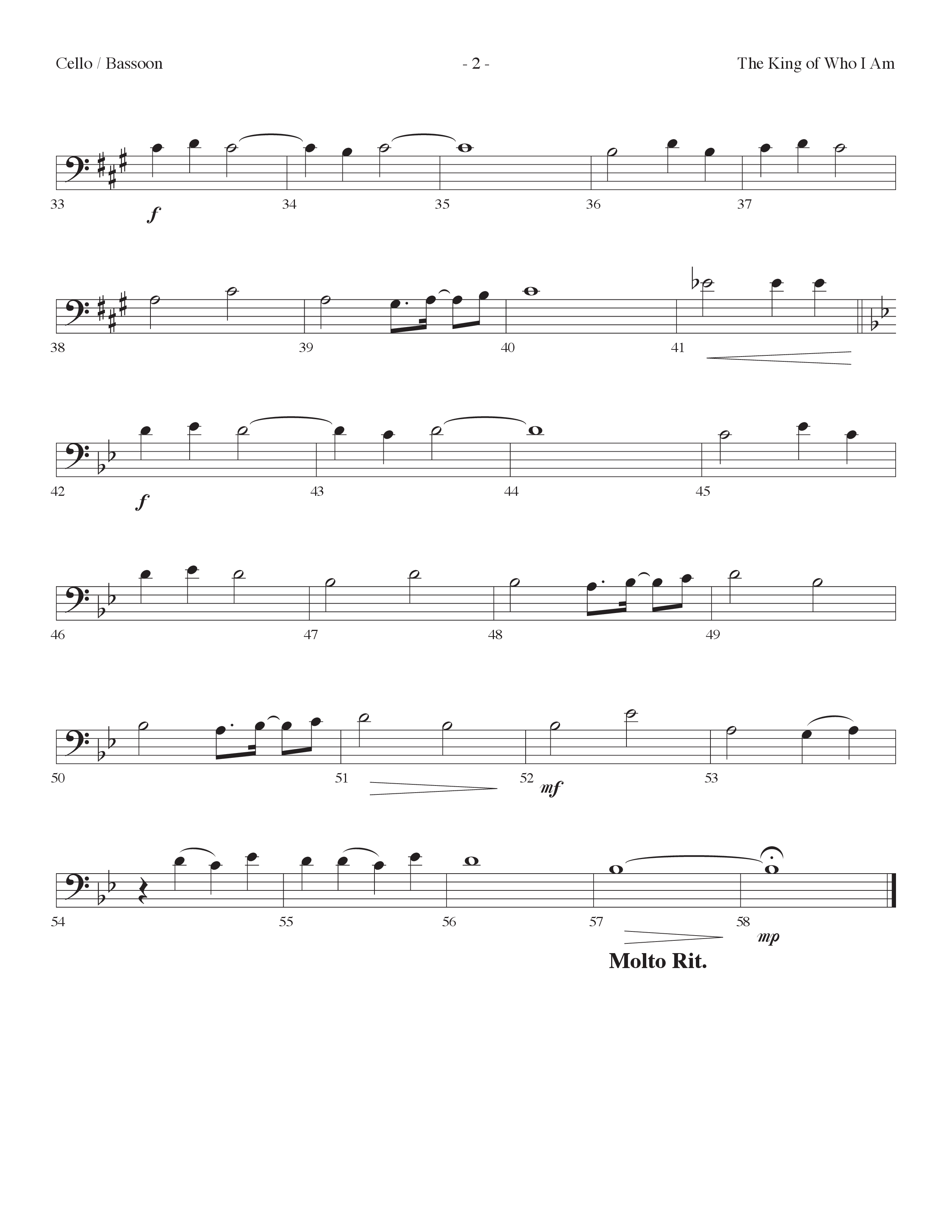 The King Of Who I Am (Choral Anthem SATB) Cello (Lifeway Choral / Arr. Dennis Allen)