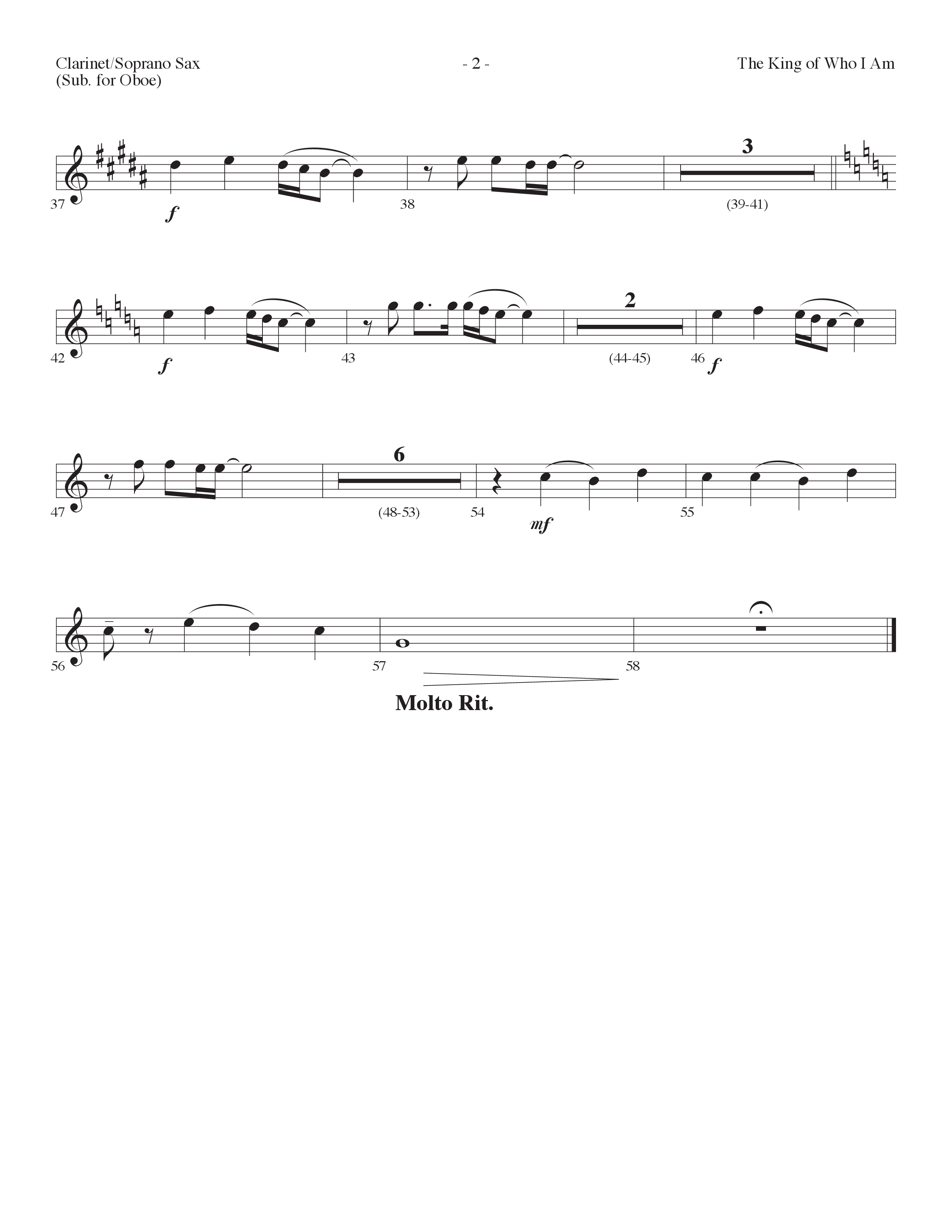 The King Of Who I Am (Choral Anthem SATB) Clarinet/Soprano Sax (Lifeway Choral / Arr. Dennis Allen)