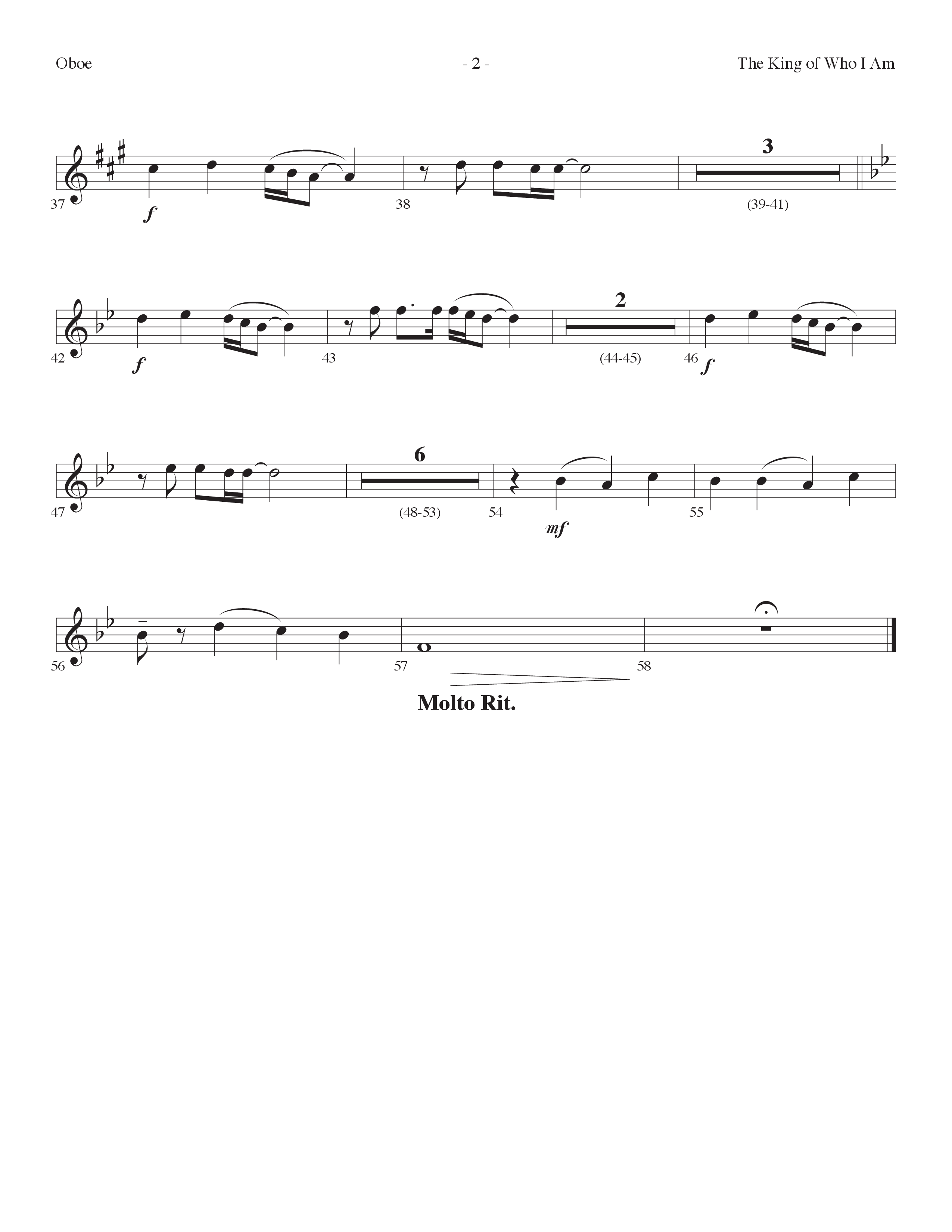 The King Of Who I Am (Choral Anthem SATB) Oboe (Lifeway Choral / Arr. Dennis Allen)
