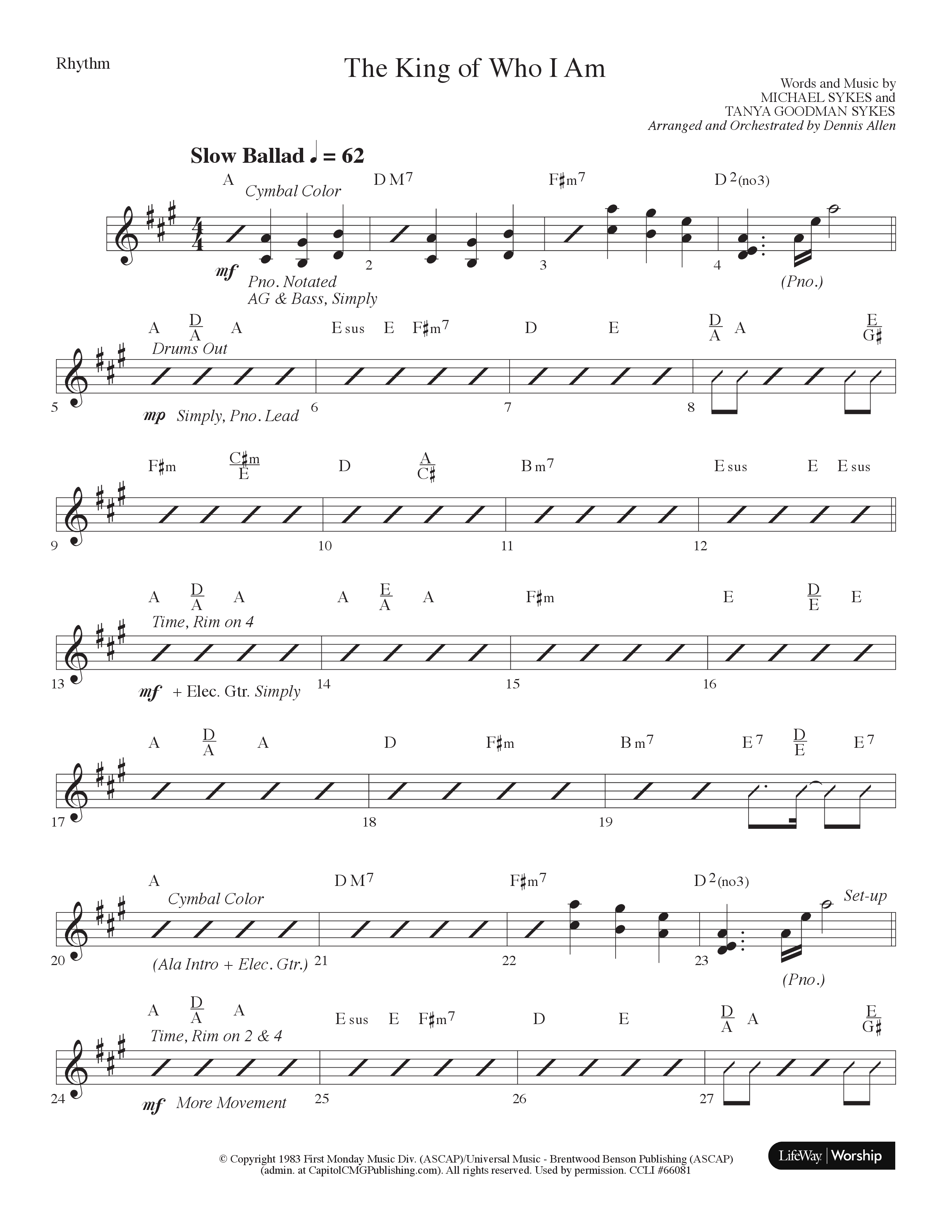 The King Of Who I Am (Choral Anthem SATB) Lead Melody & Rhythm (Lifeway Choral / Arr. Dennis Allen)