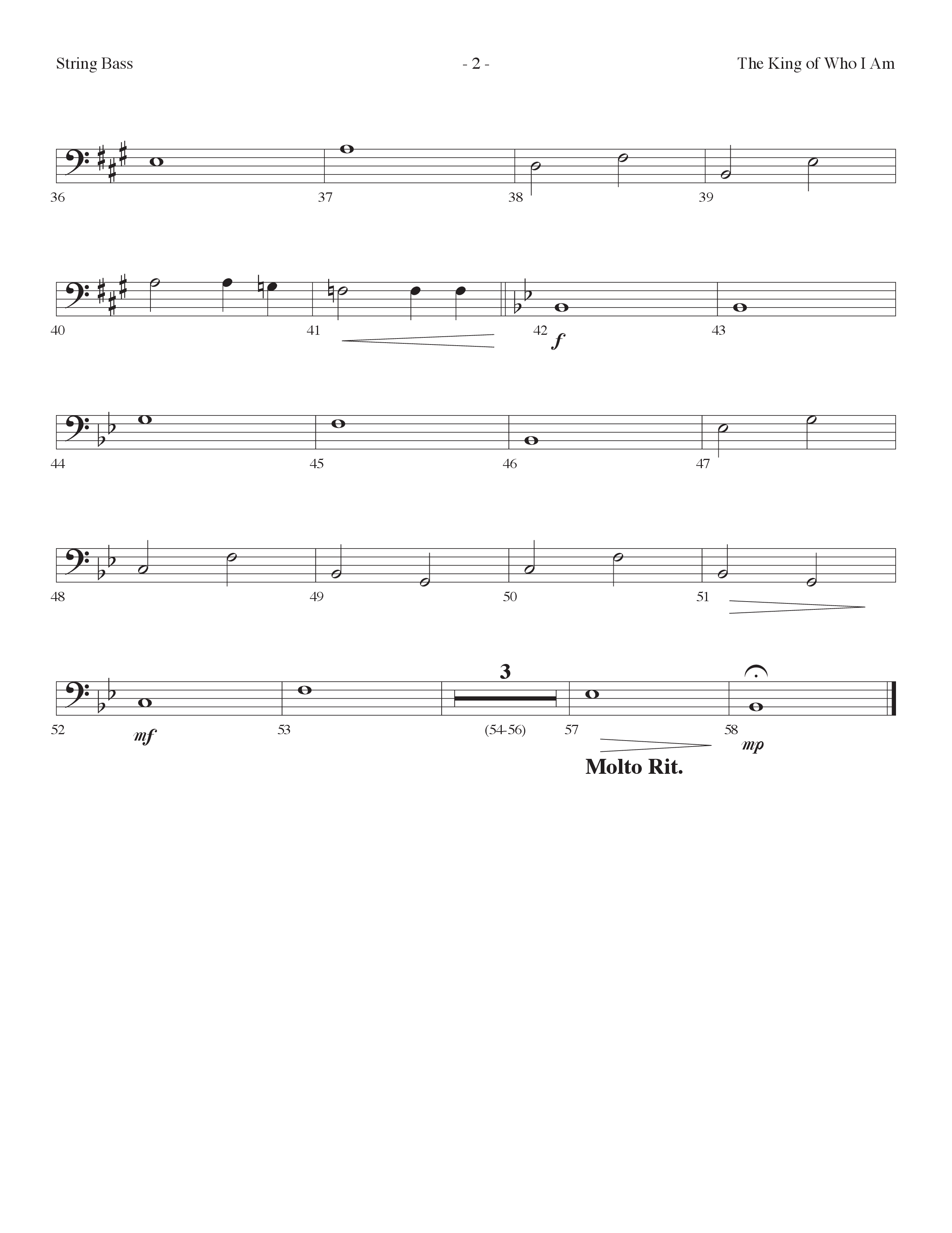 The King Of Who I Am (Choral Anthem SATB) String Bass (Lifeway Choral / Arr. Dennis Allen)