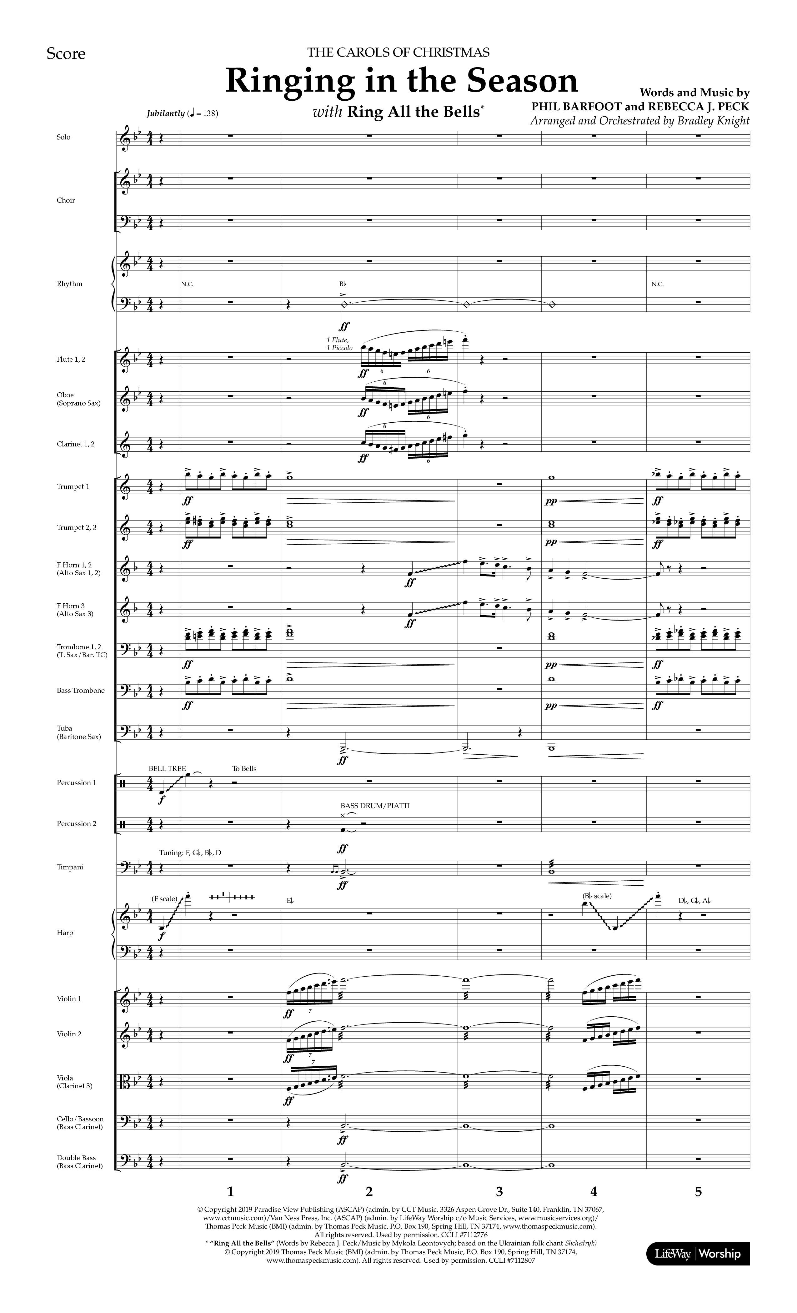 The Carols Of Christmas Vol 1 (12 Song Choral Collection) Song 1 (Orchestration) (Lifeway Choral / Arr. Bradley Knight)