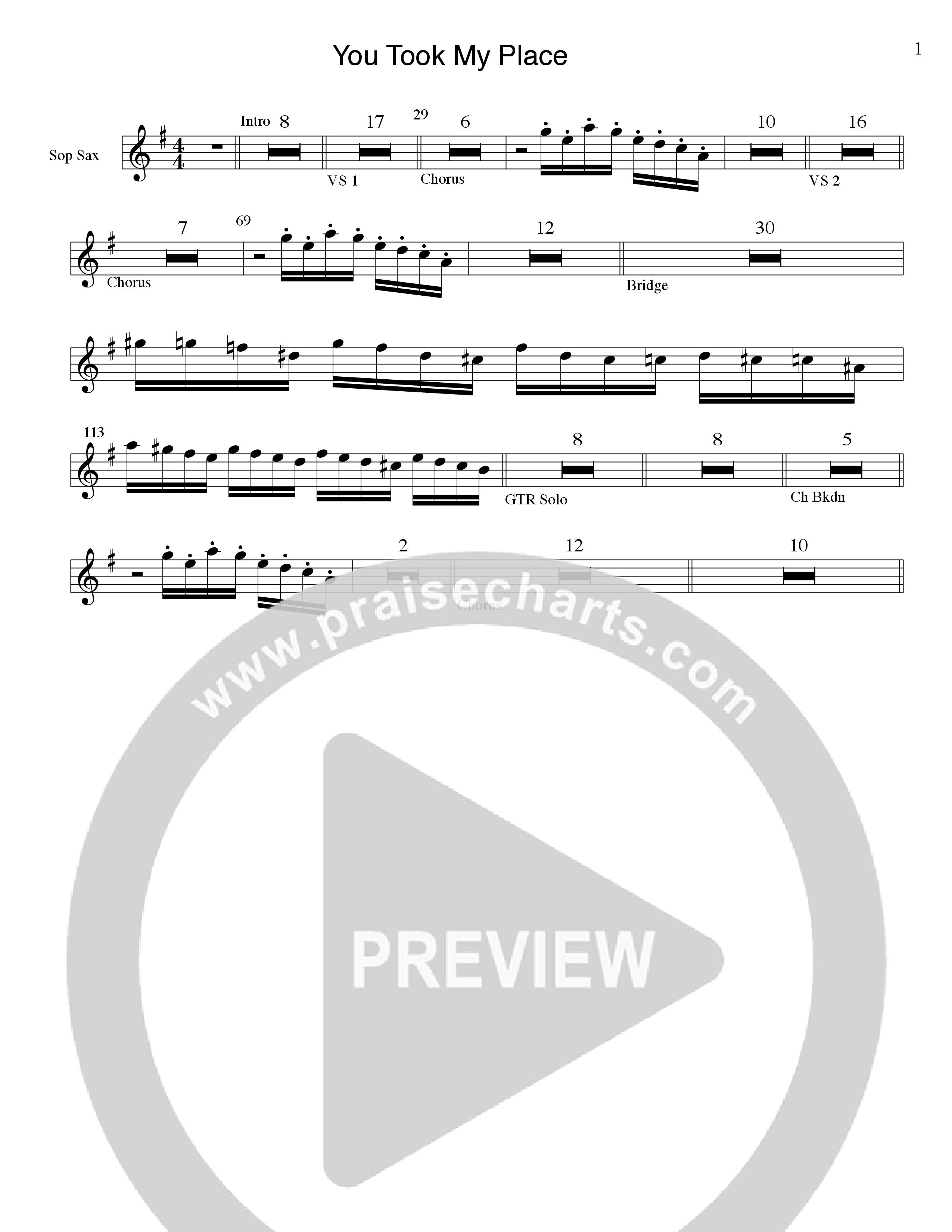 You Took My Place Soprano Sax (Tommy Walker)