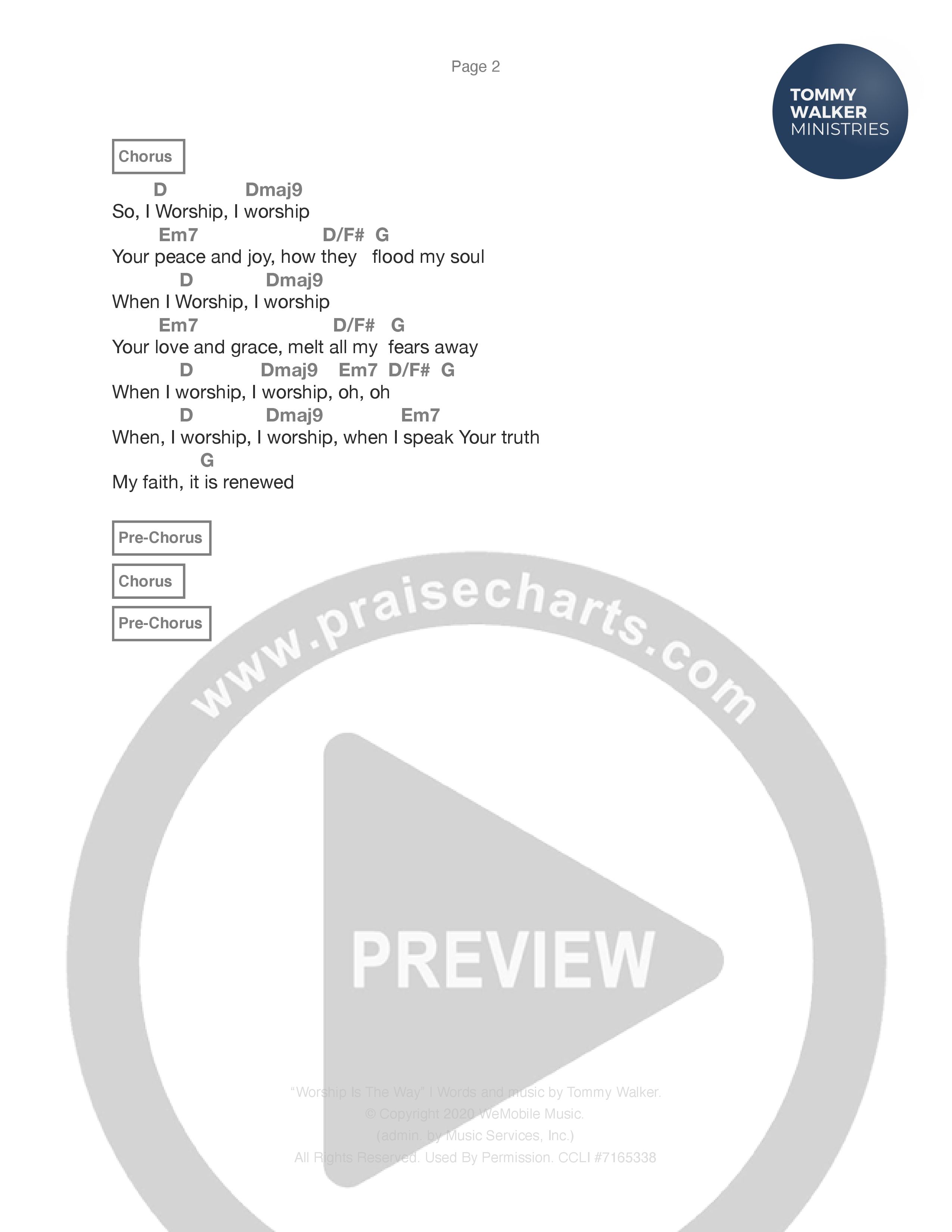 Worship Is The Way Chord Chart (Tommy Walker)