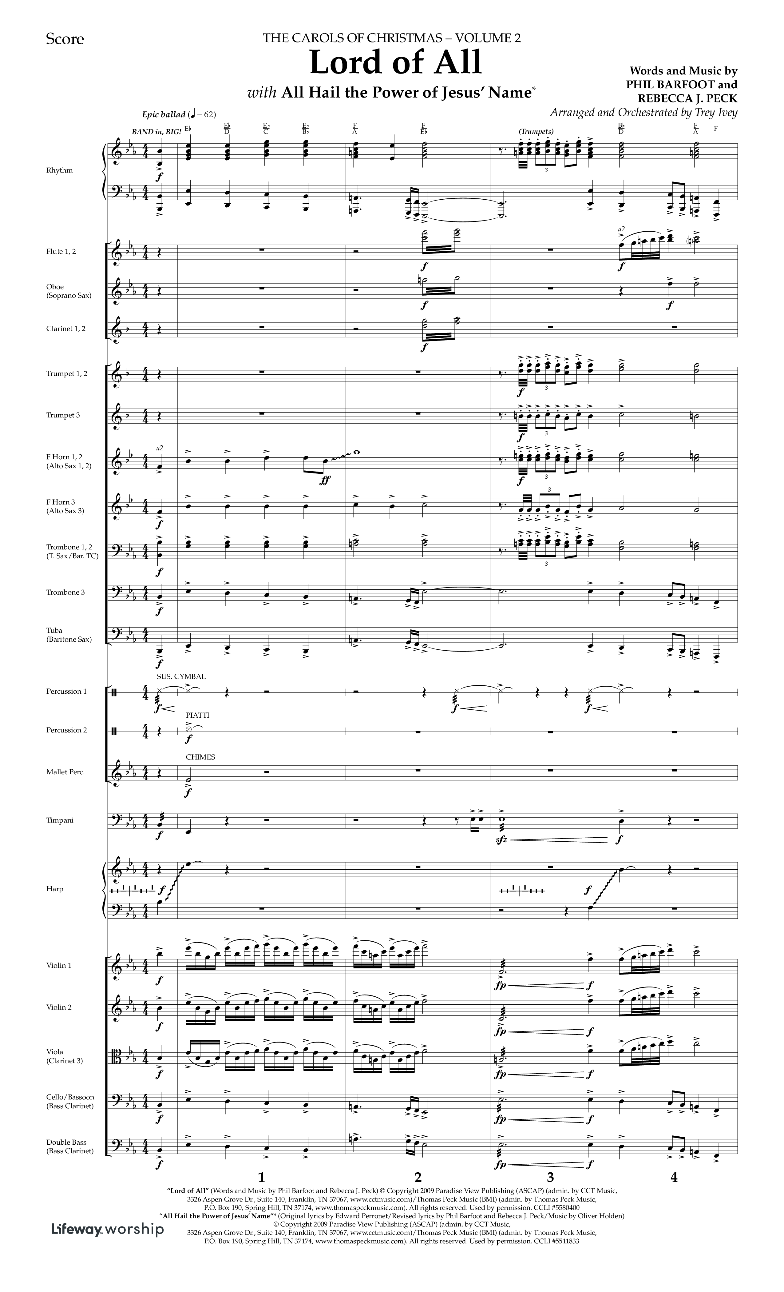 The Carols Of Christmas Vol 2 (13 Song Choral Collection) Song 13 (Orchestration) (Lifeway Choral / Arr. Trey Ivey)