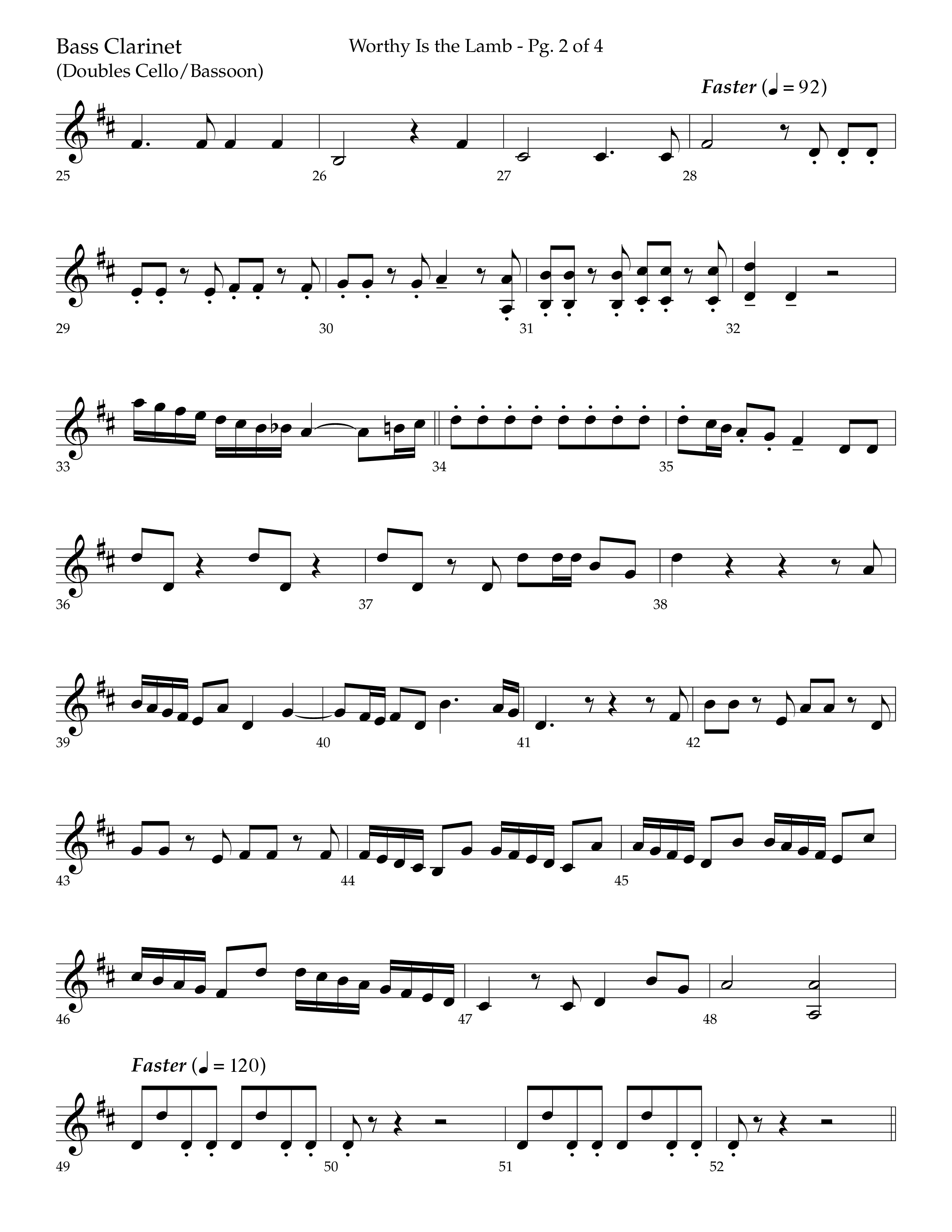 Worthy Is The Lamb (with Gloria) (Choral Anthem SATB) Bass Clarinet (Lifeway Choral / Arr. Trey Ivey)