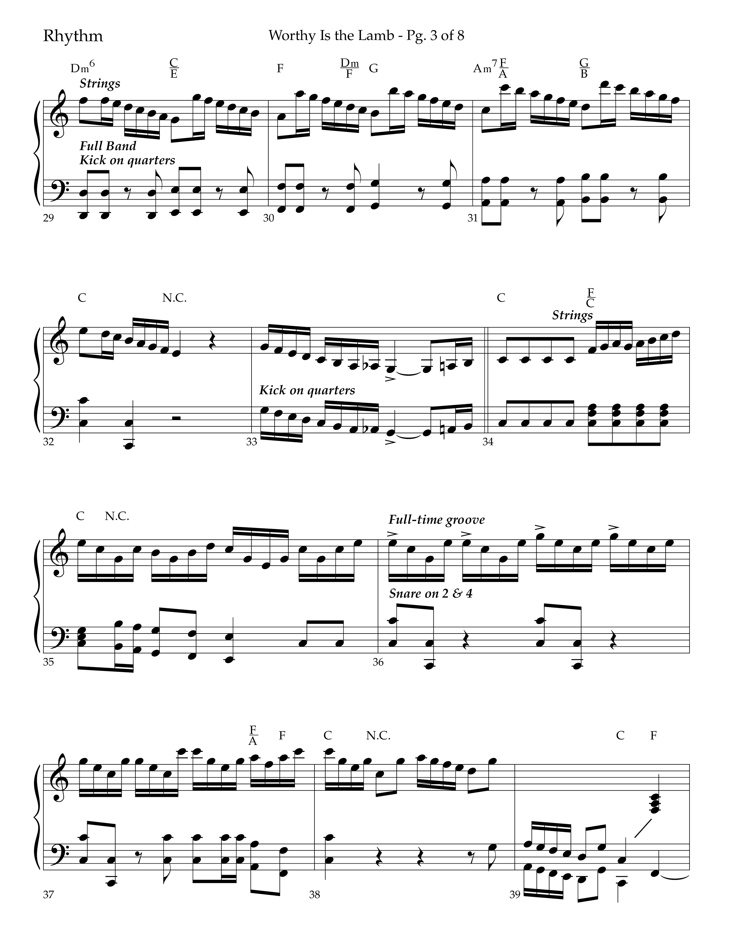 Worthy Is The Lamb (with Gloria) (Choral Anthem SATB) Rhythm Chart (Lifeway Choral / Arr. Trey Ivey)